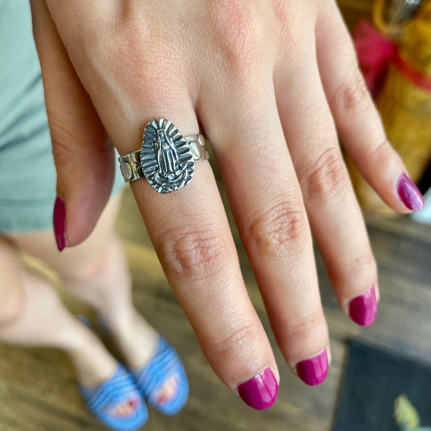 Small Oval Virgencita Pendant and Ring