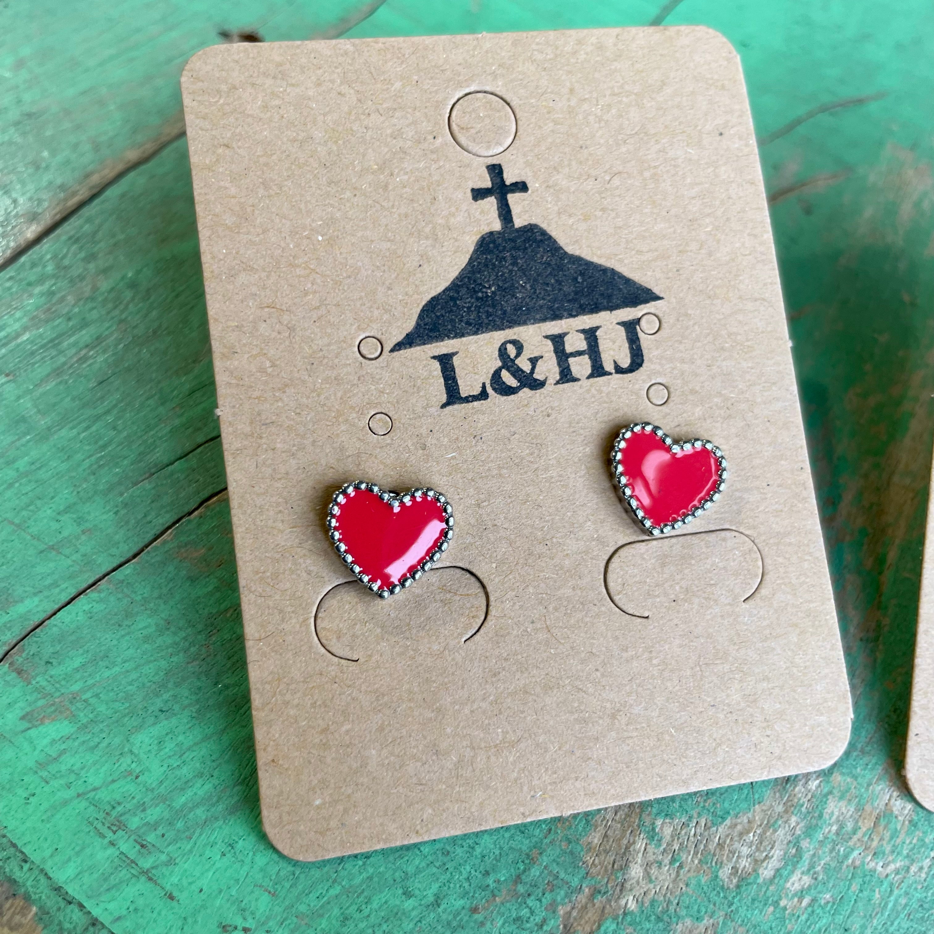 Heart Stud Earrings Silver