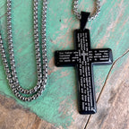 Stainless Steel Our Father Cross Necklace
