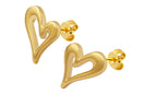 Gold Stainless Steel Cutout Heart Post Earrings