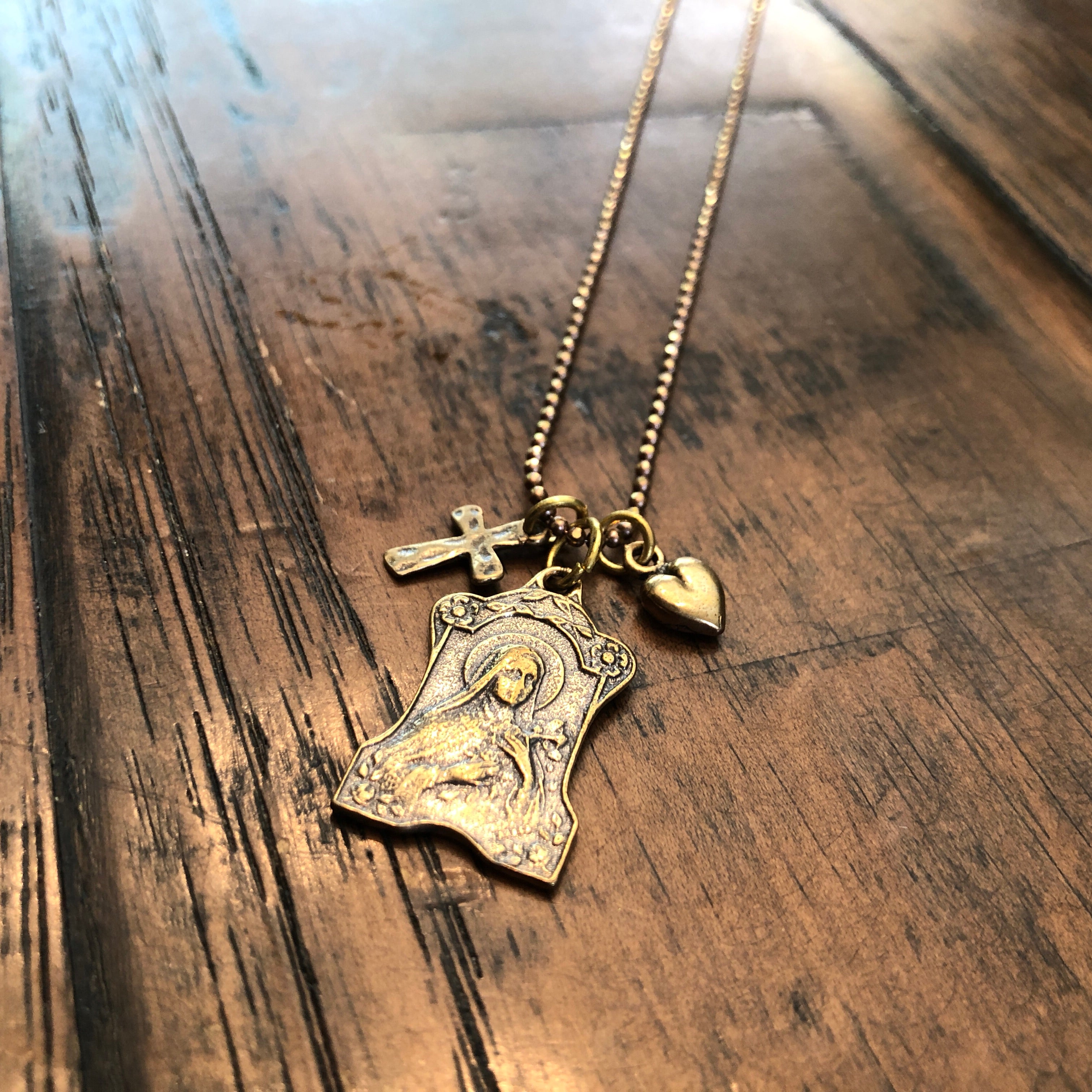 Bronze Saint Necklace