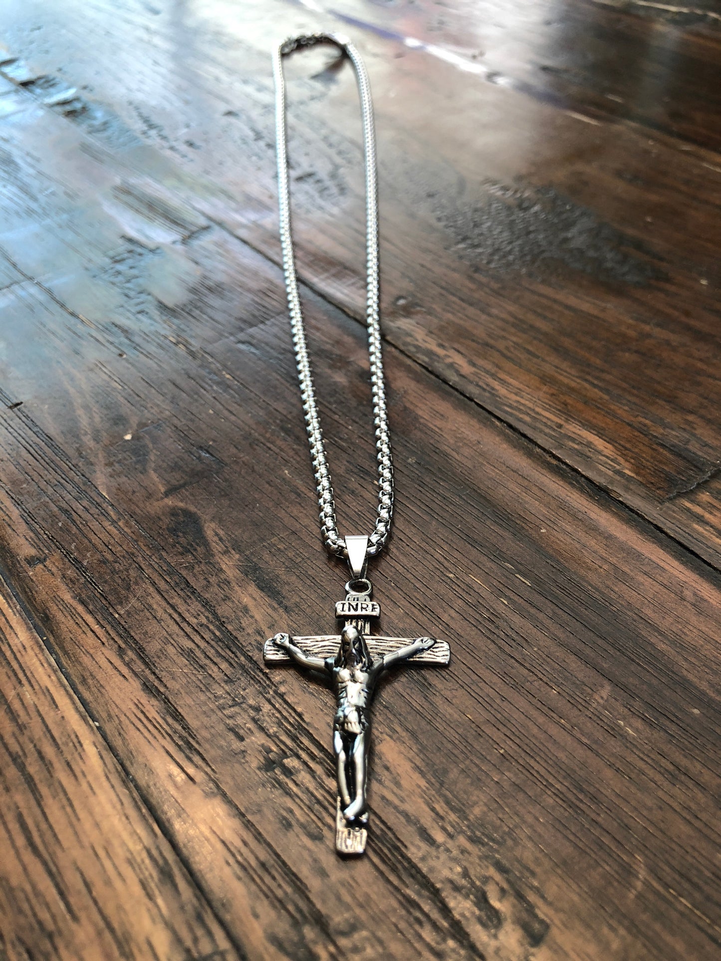 Gold or Silver Stainless Steel Crucifix Necklace