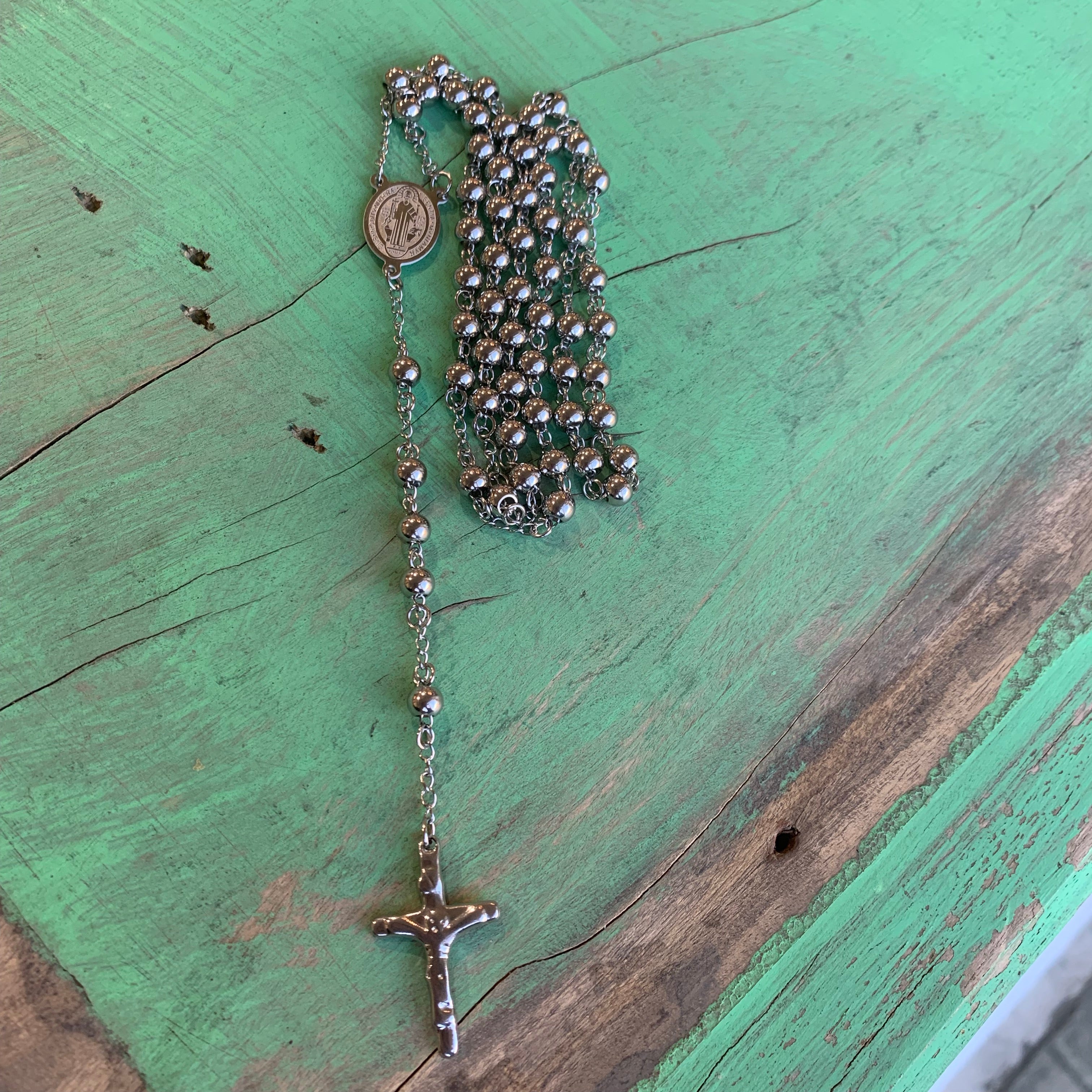 Stainless Steel St Benedict Rosary