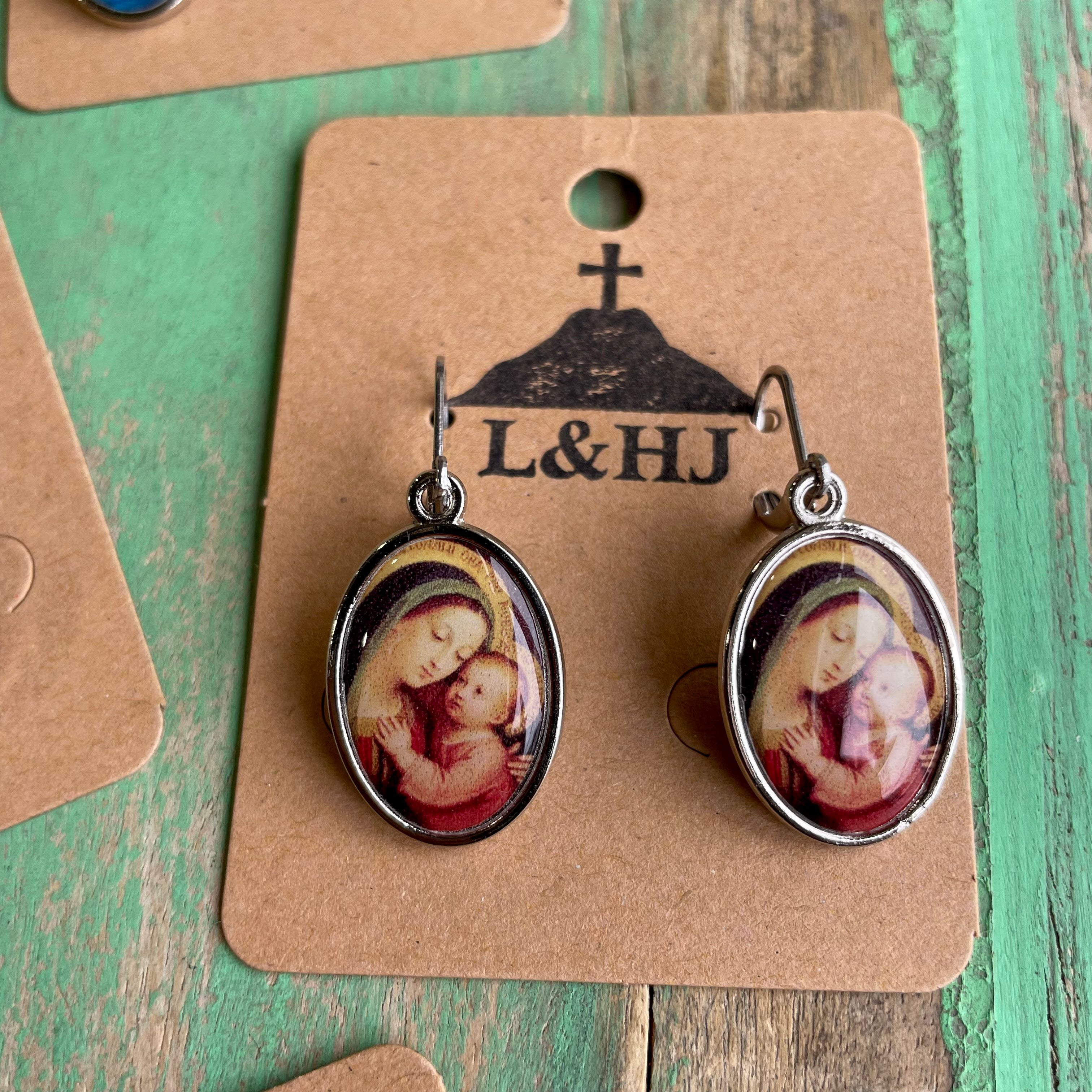Enamel Saint Earrings