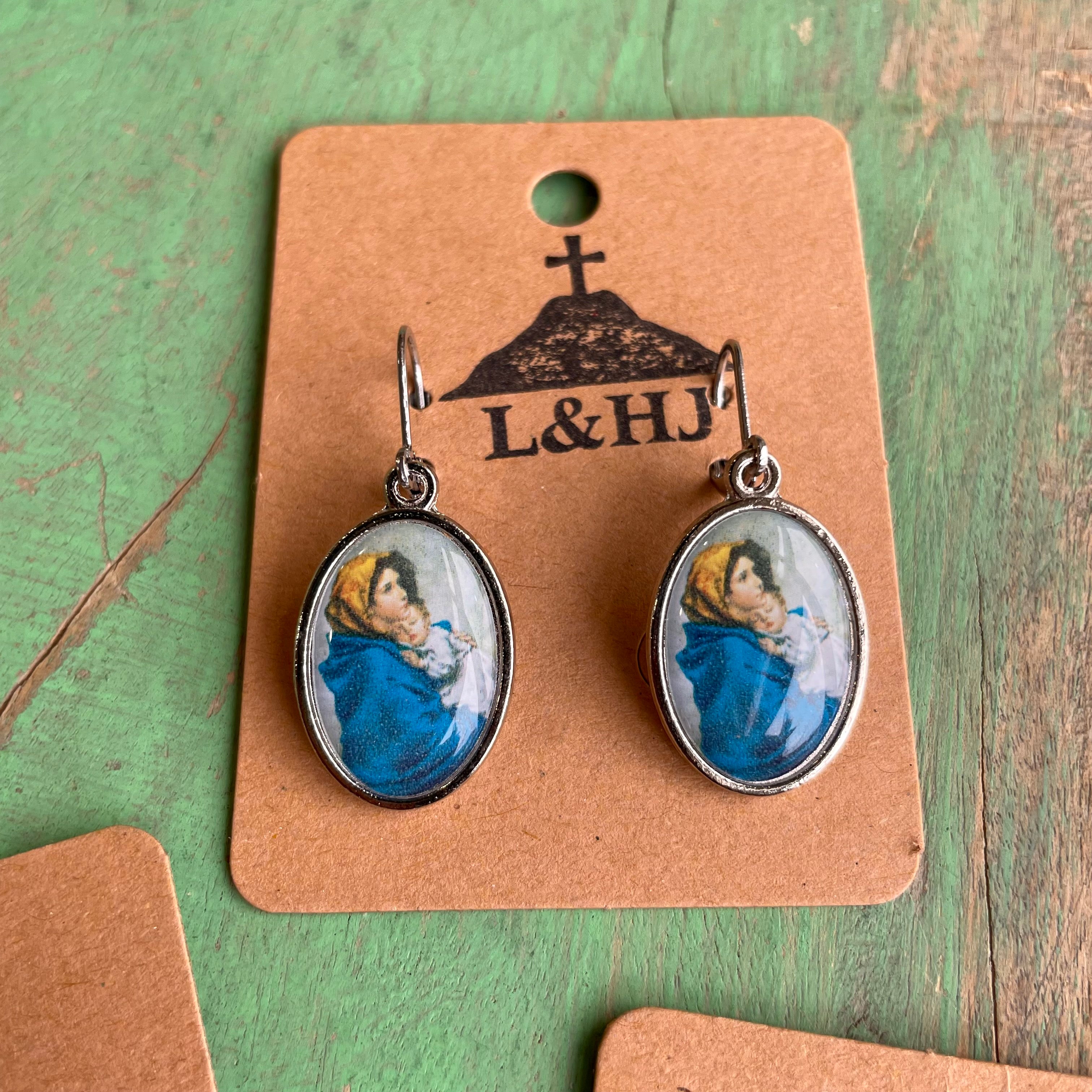 Enamel Saint Earrings