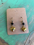 Black and Gold Heart Necklace, Bracelet, and Earrings