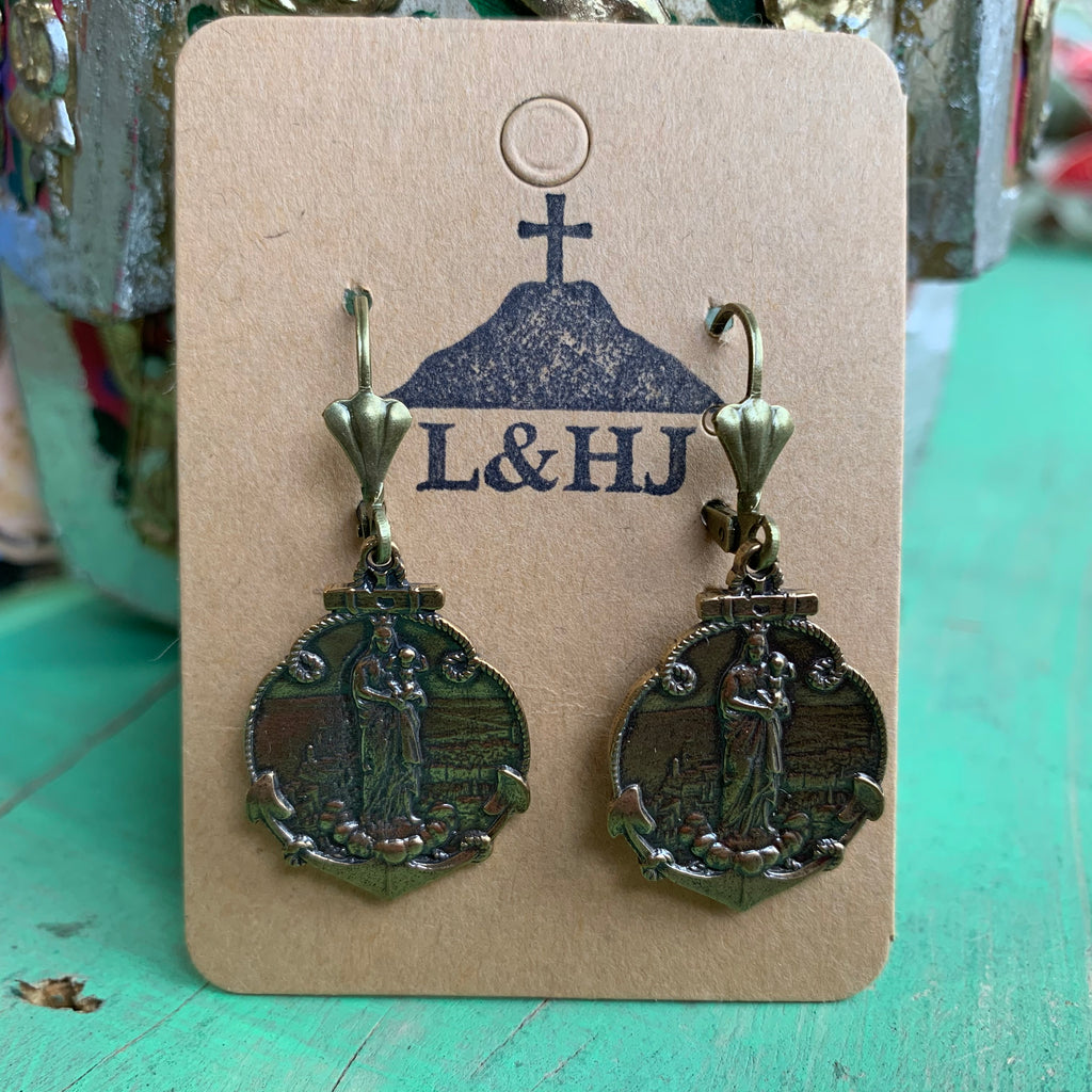 Bronze Faith Earrings