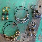 Hematite Hoop Earrings