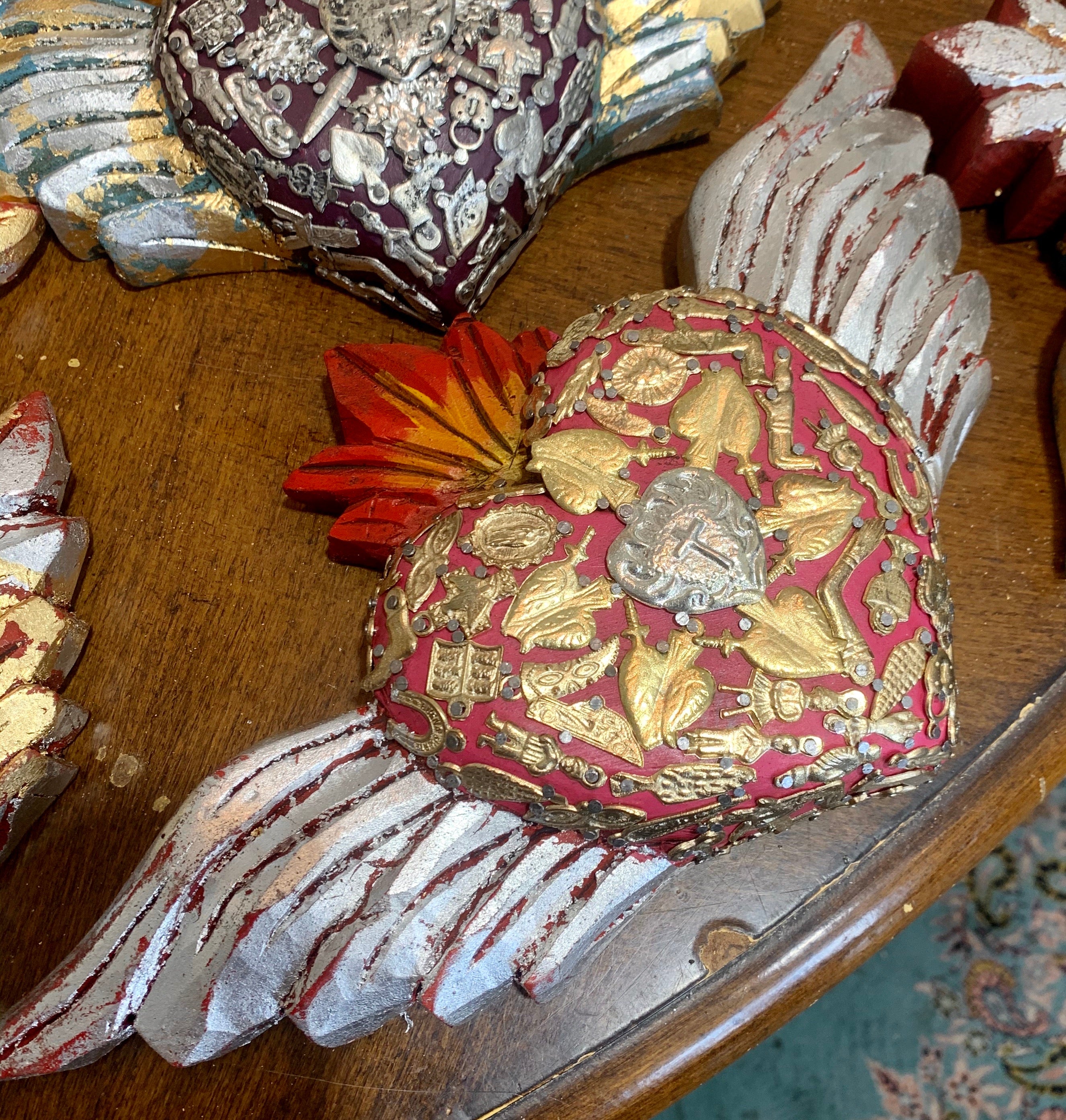 Milagros Corazon with Wooden Wings