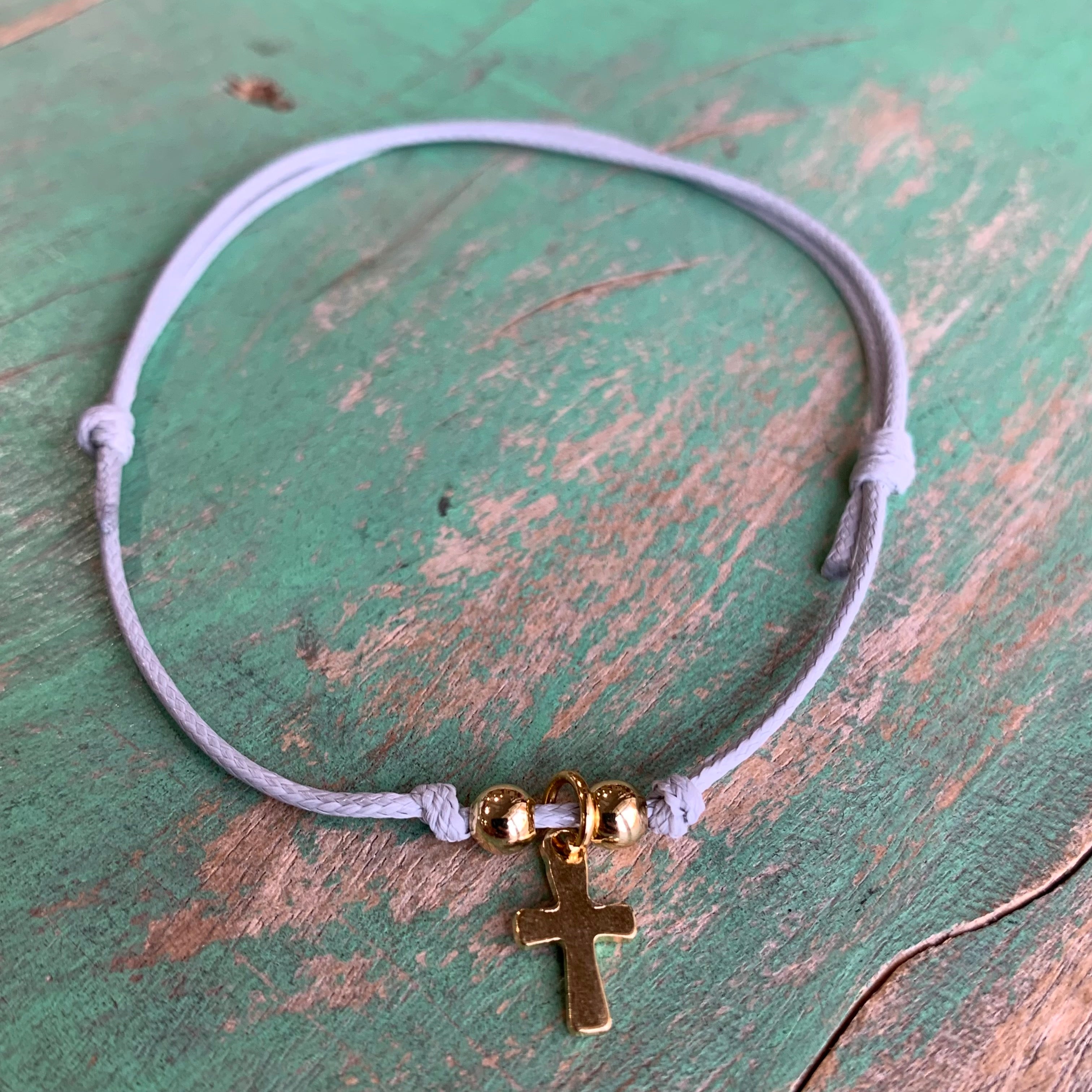 Adjustable Dangle Cross Bracelet