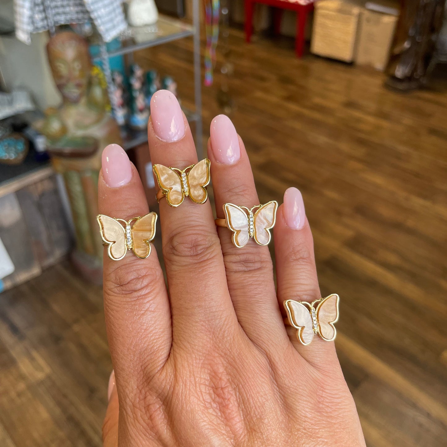 Butterfly Adjustable Gold Rings