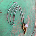 Wing and Rose Necklace