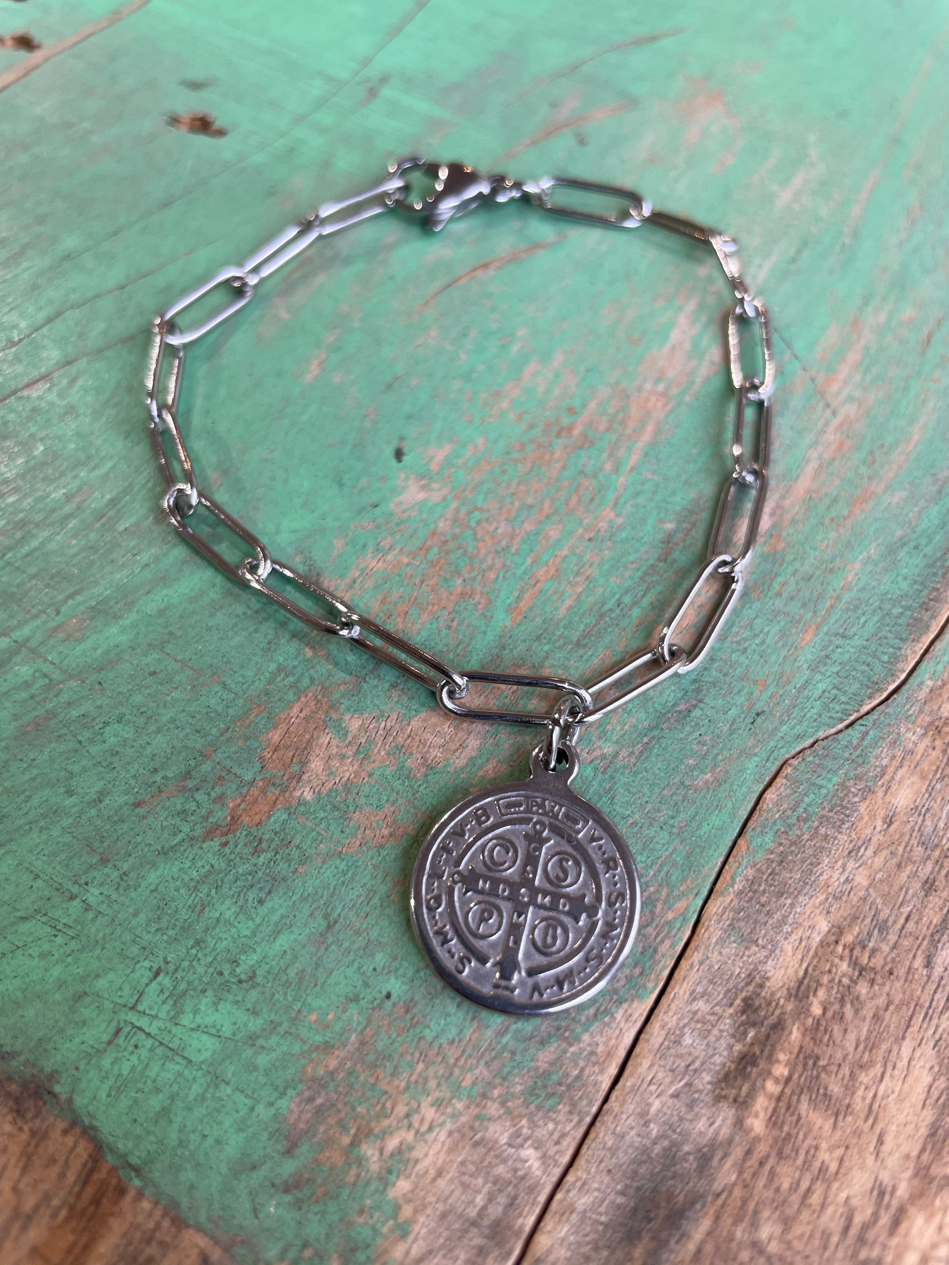 Silver Paper Clip St Benedict Small Link