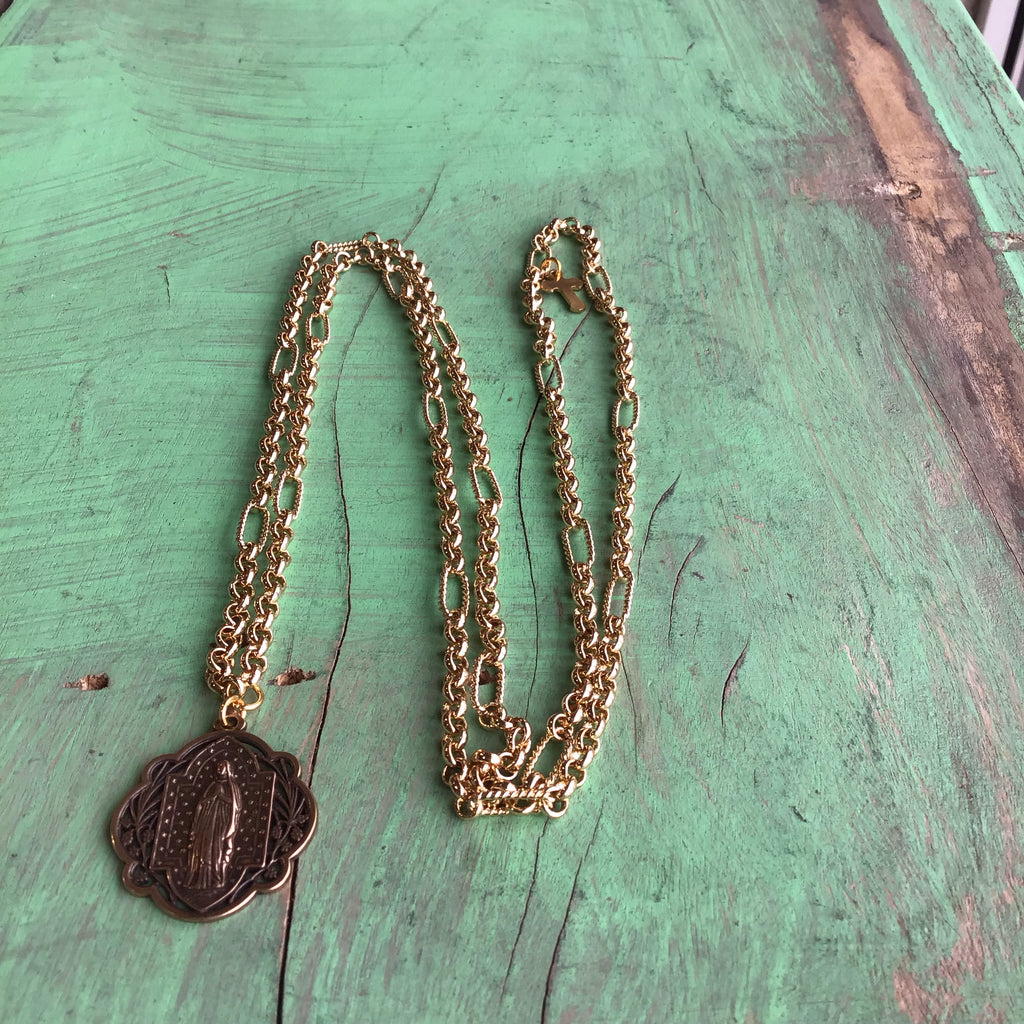 Long Gold Faith Necklace