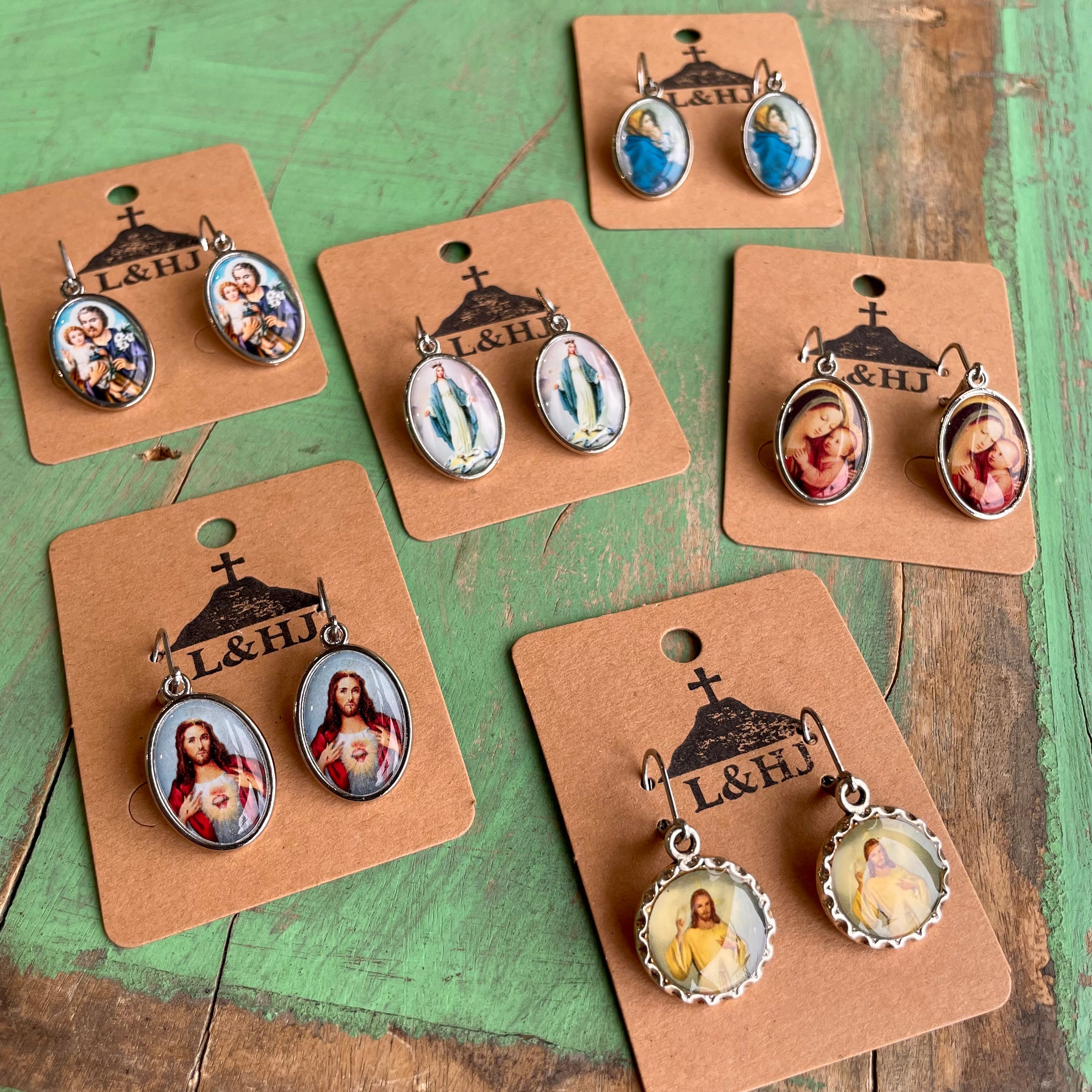 Enamel Saint Earrings