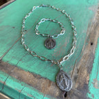 Big Medal Link Necklace or Bracelet