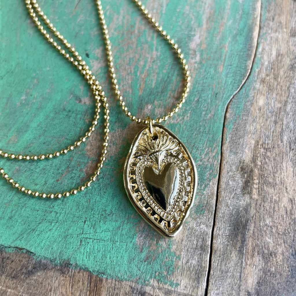 Long Lasting Sacred Heart Necklace or Earrings