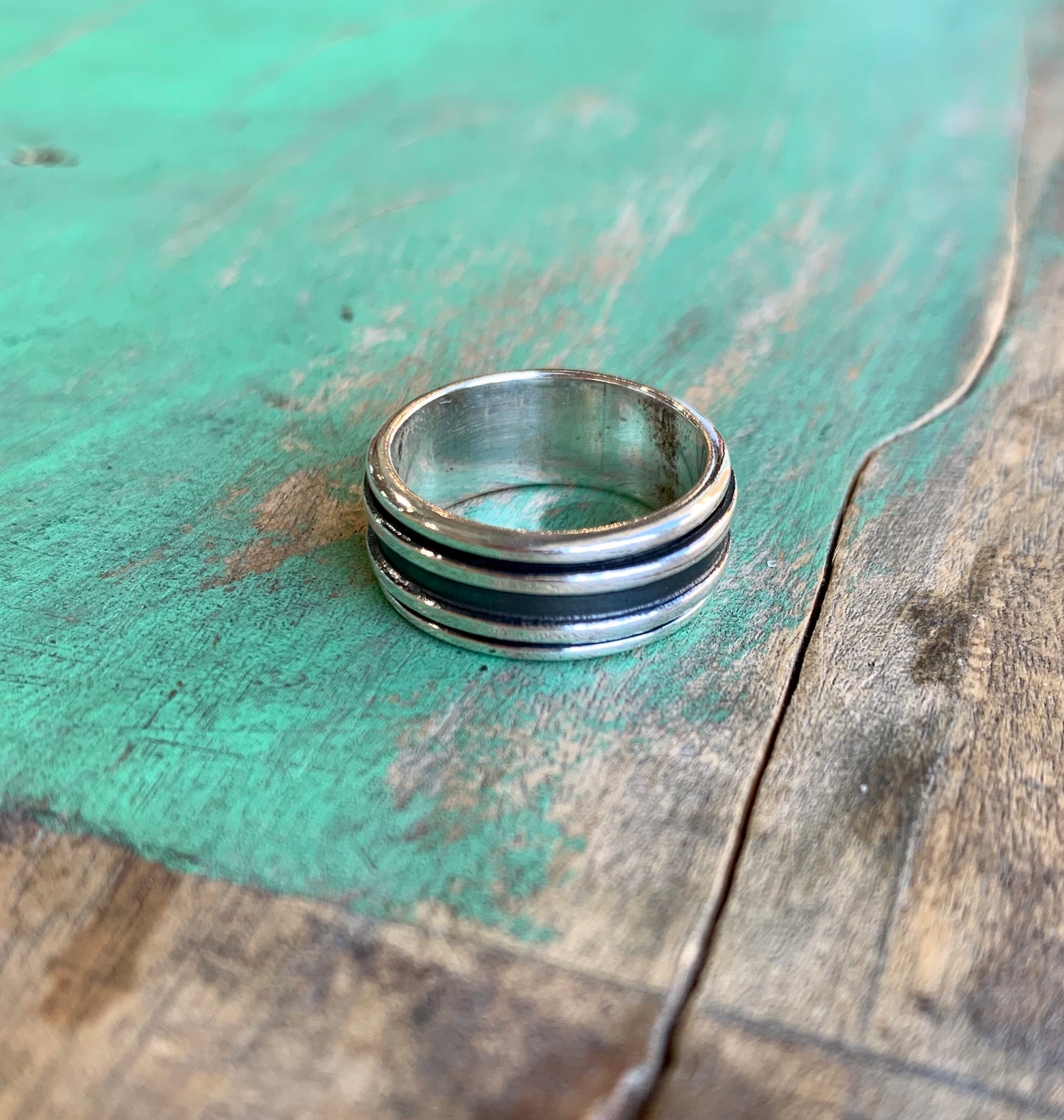 Oxidized Spinner Ring