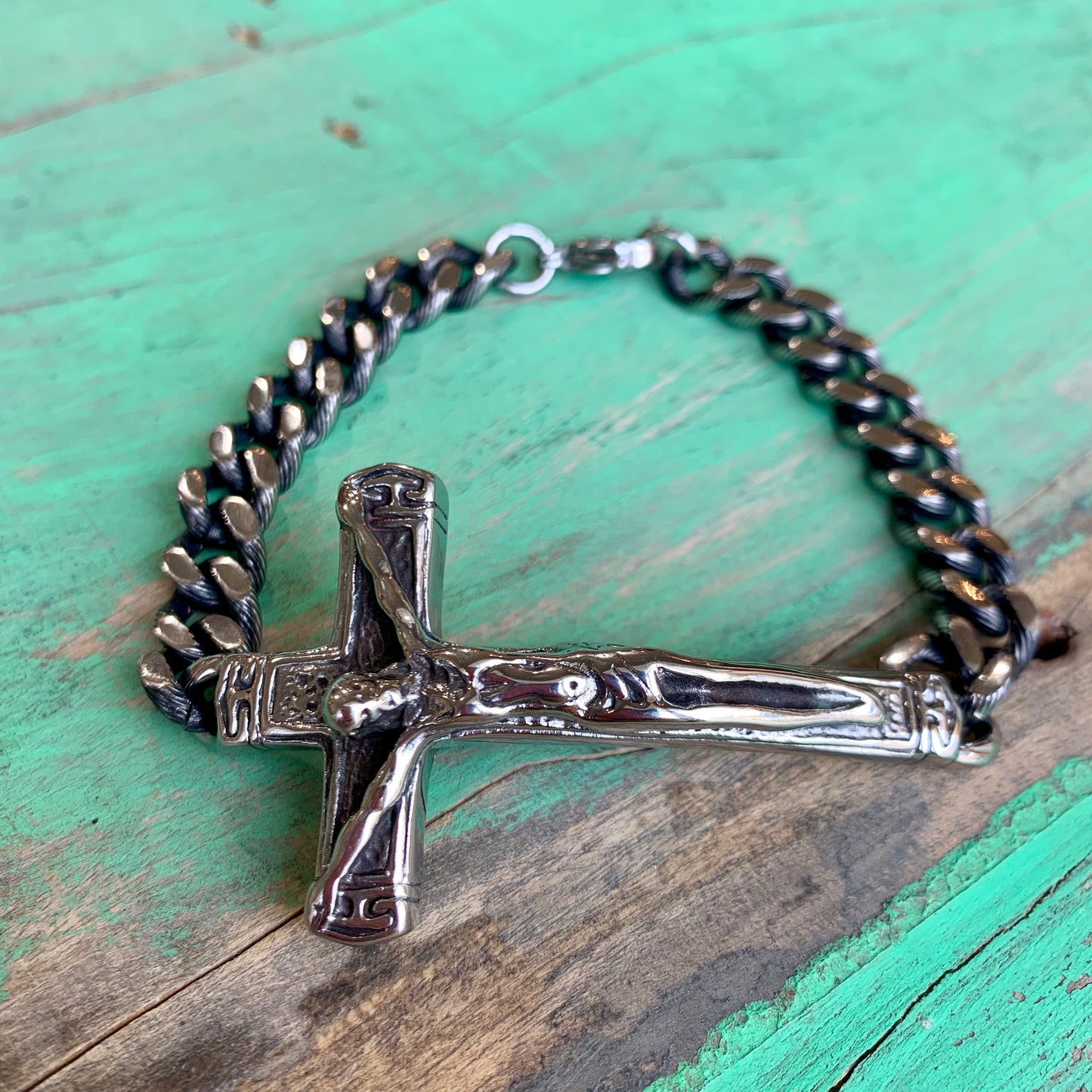 Stainless Steel Crucifix Bracelet