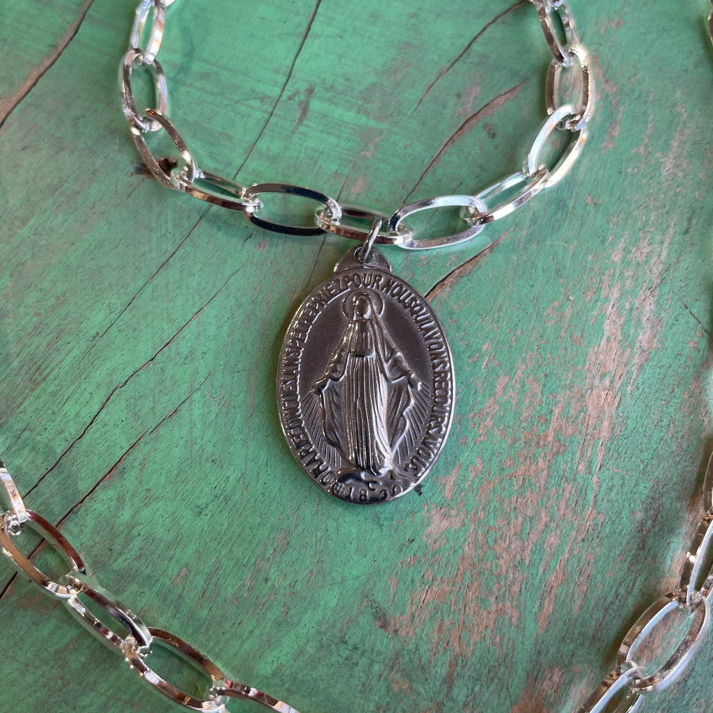 Big Medal Link Necklace or Bracelet