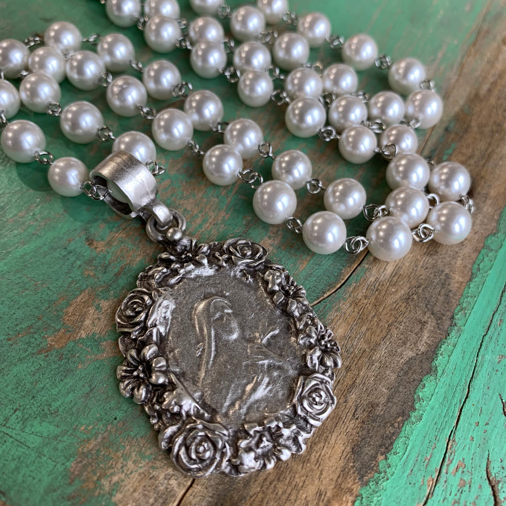 Saint Therese de Lisieux Pearl Necklace