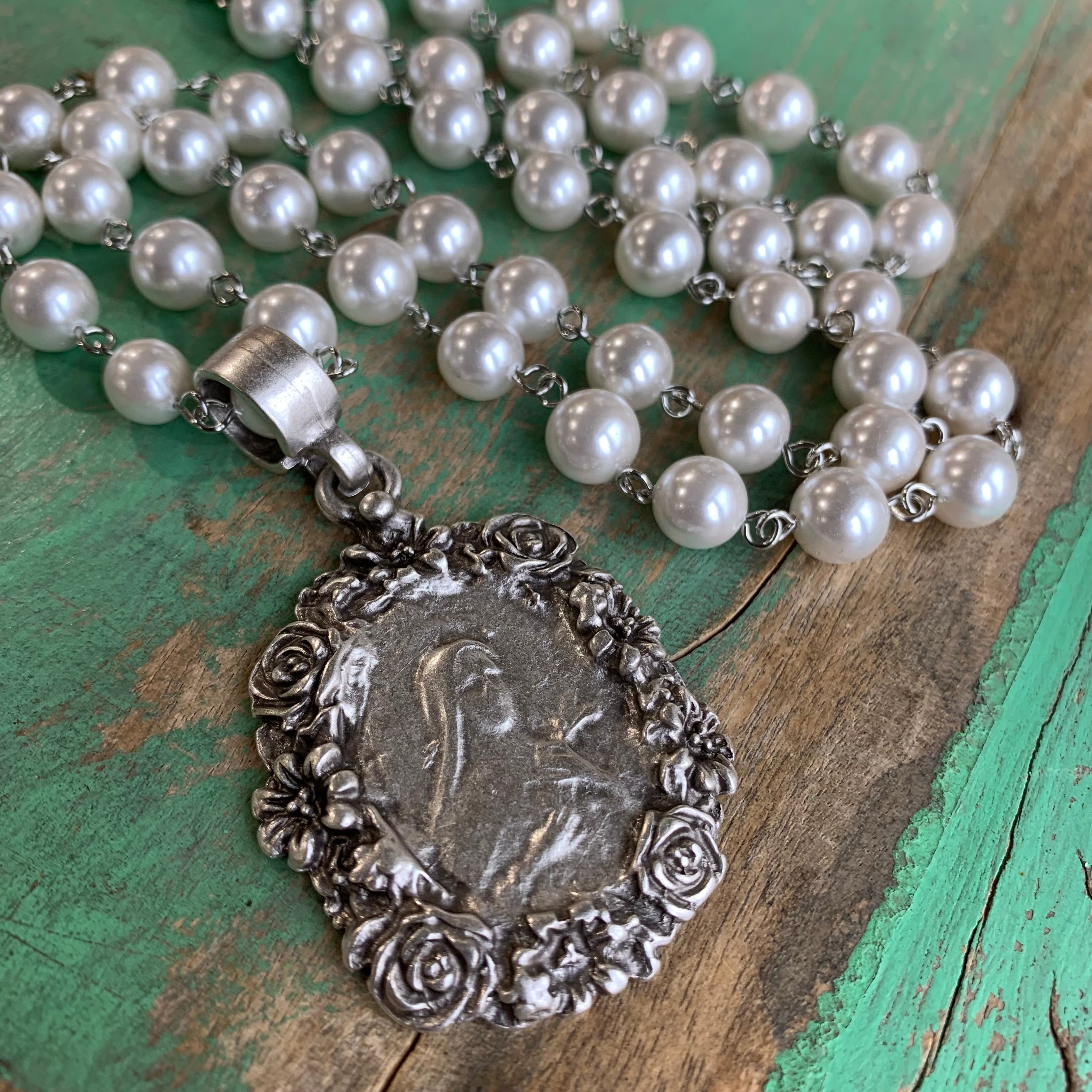 Saint Therese de Lisieux Pearl Necklace