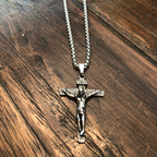Silver Stainless Steel Crucifix Necklace