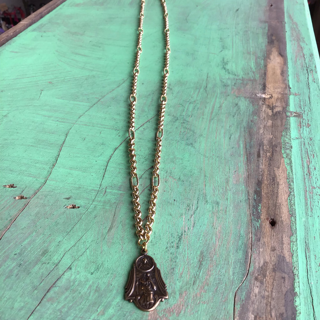 Long Gold Faith Necklace