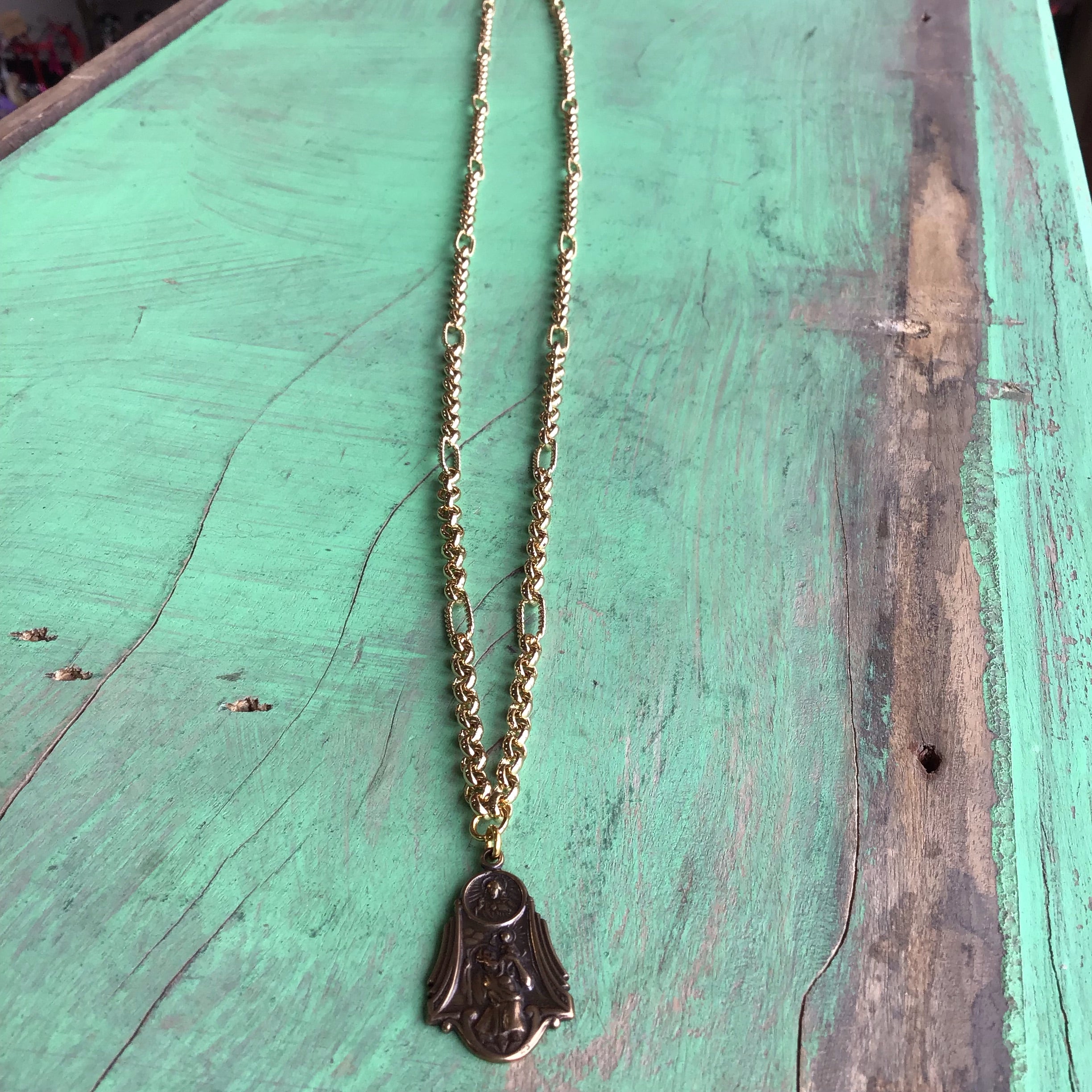 Long Gold Faith Necklace