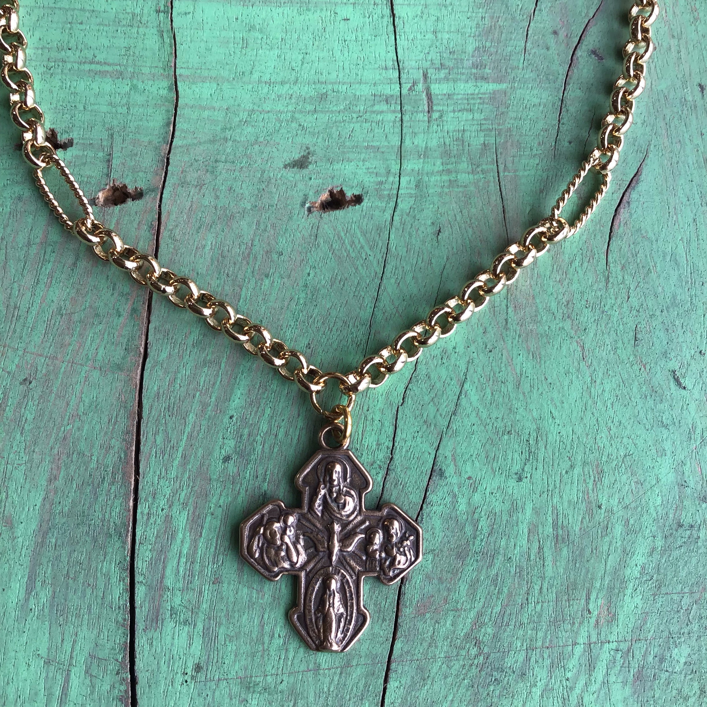 Long Gold Faith Necklace