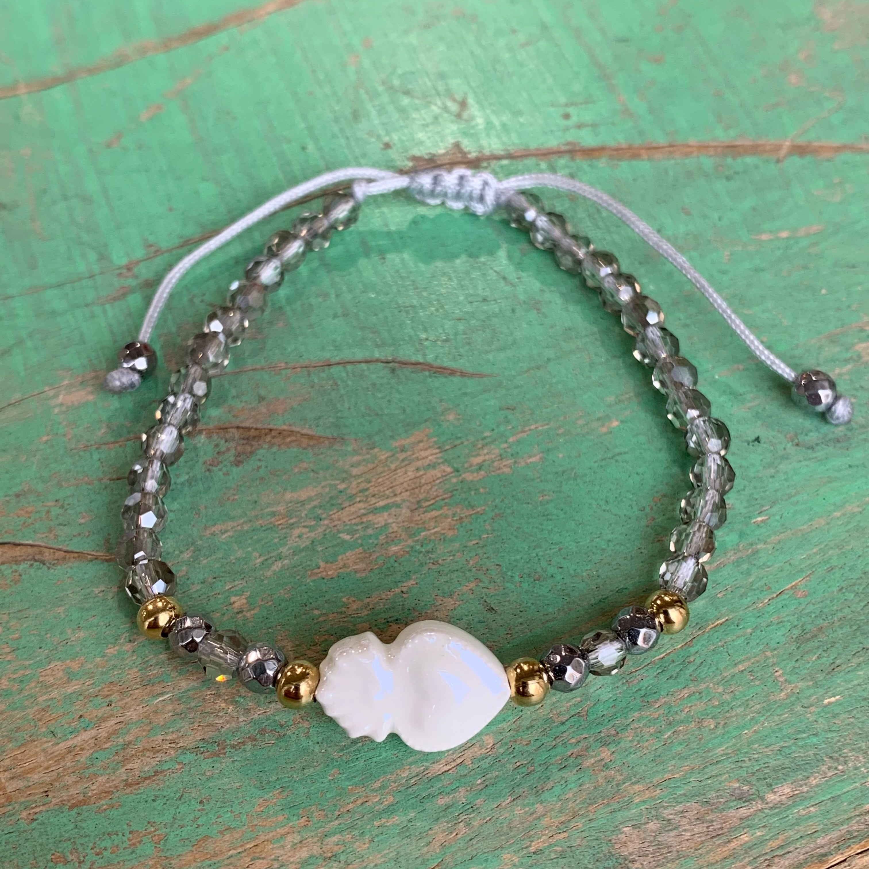 Ceramic Sacred Heart Adjustable Bracelet