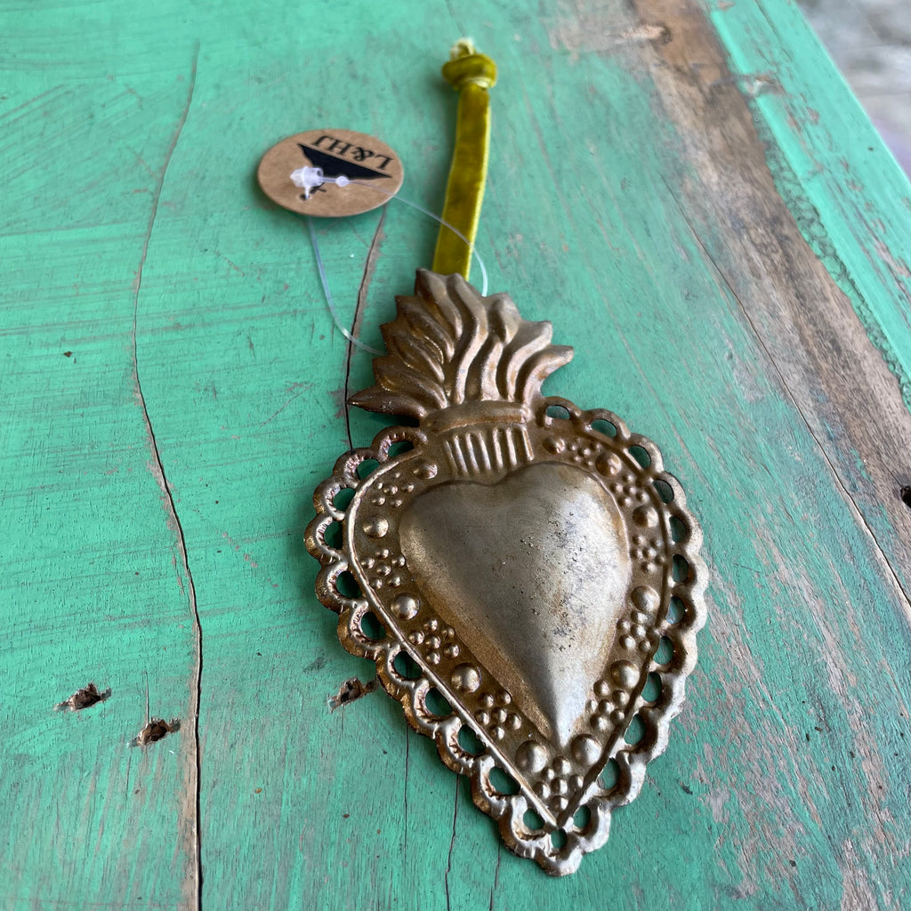 Small 5" Sacred Heart Tin Ornament