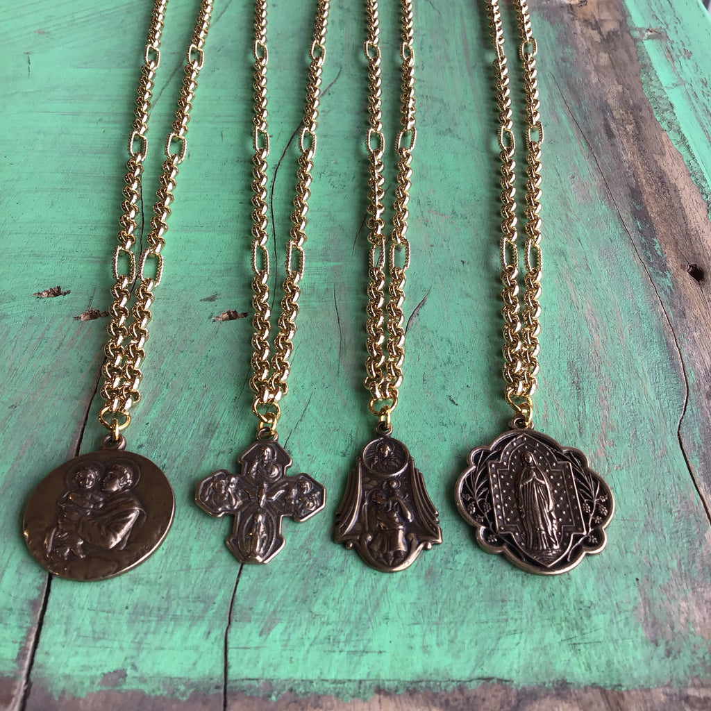 Long Gold Faith Necklace