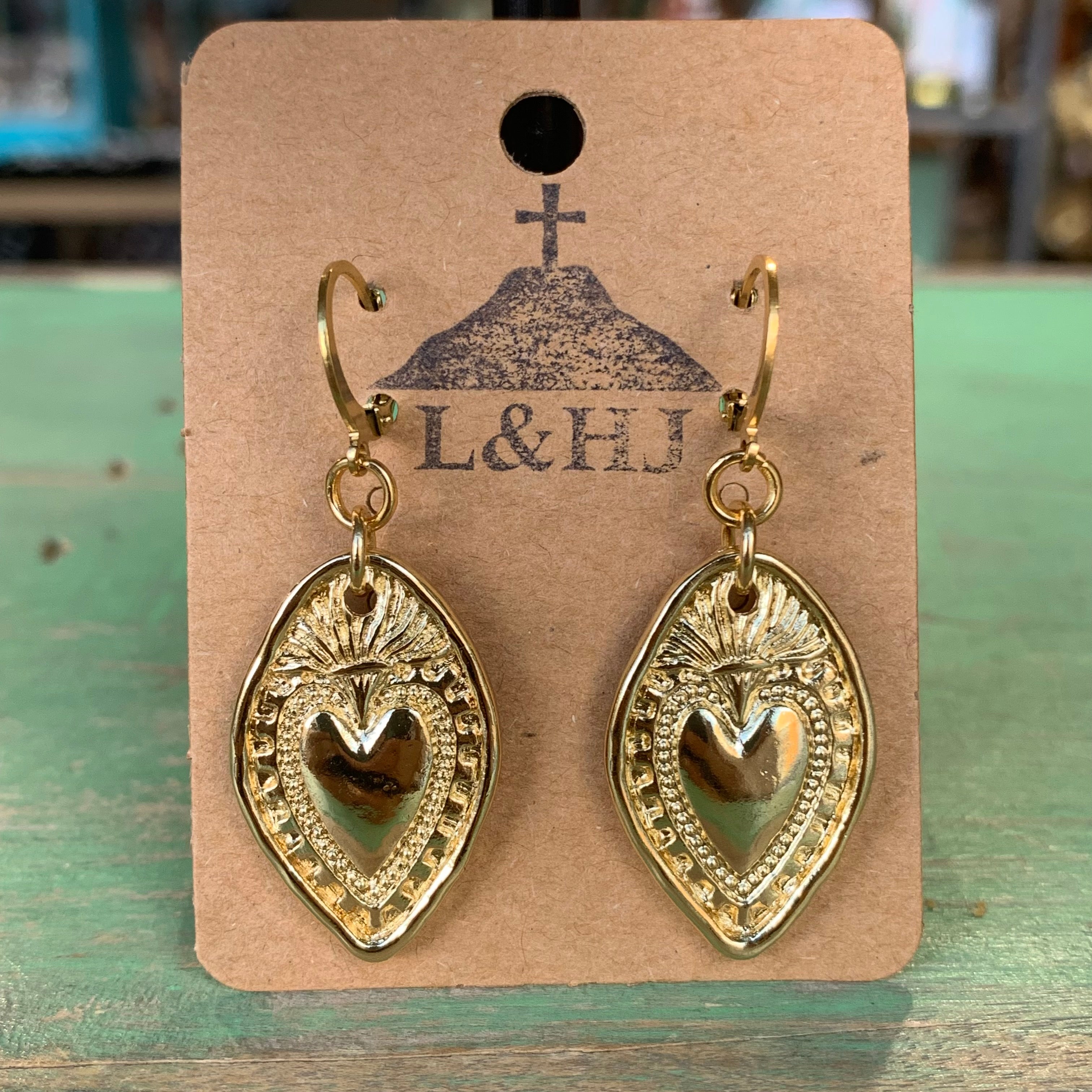 Long Lasting Sacred Heart Necklace or Earrings