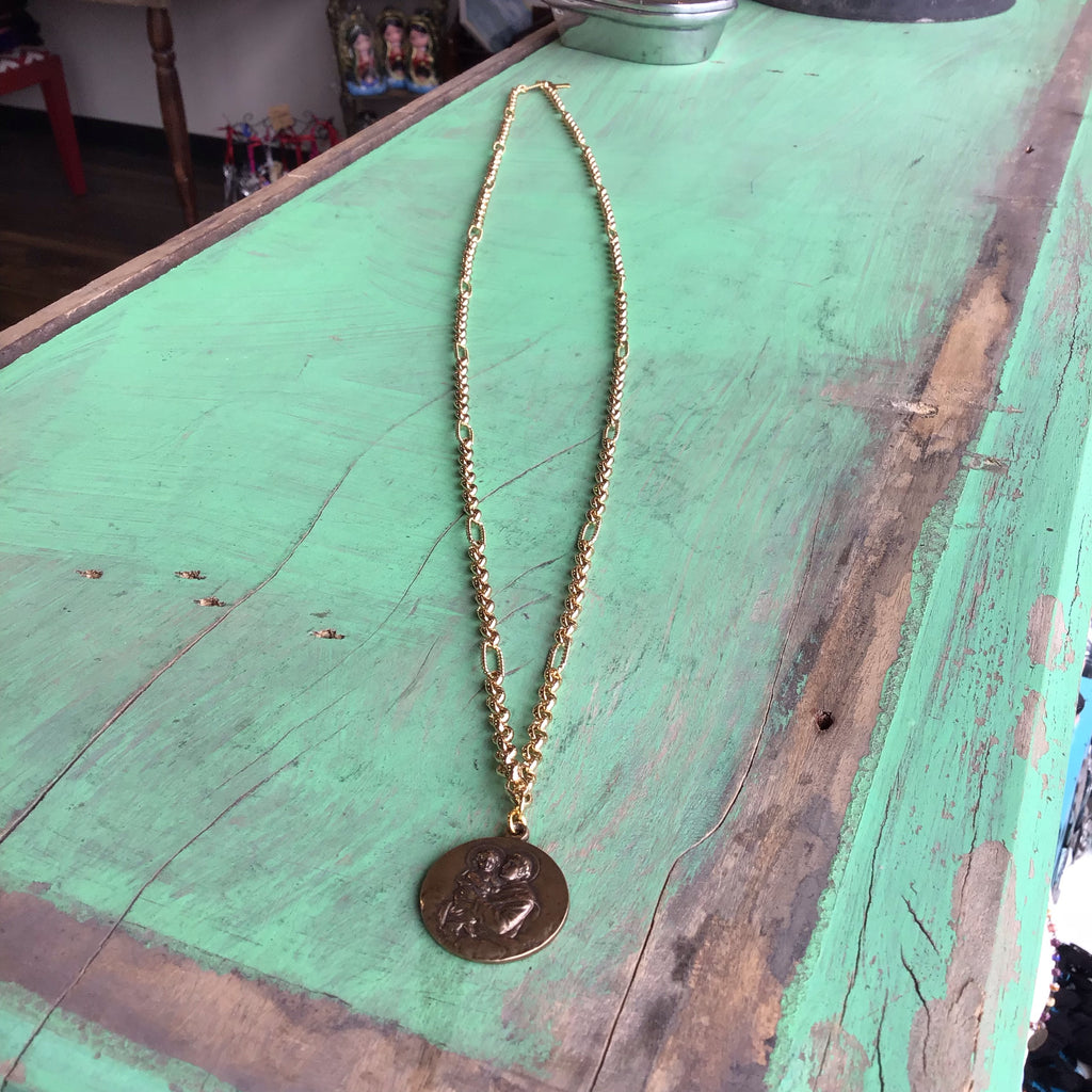 Long Gold Faith Necklace