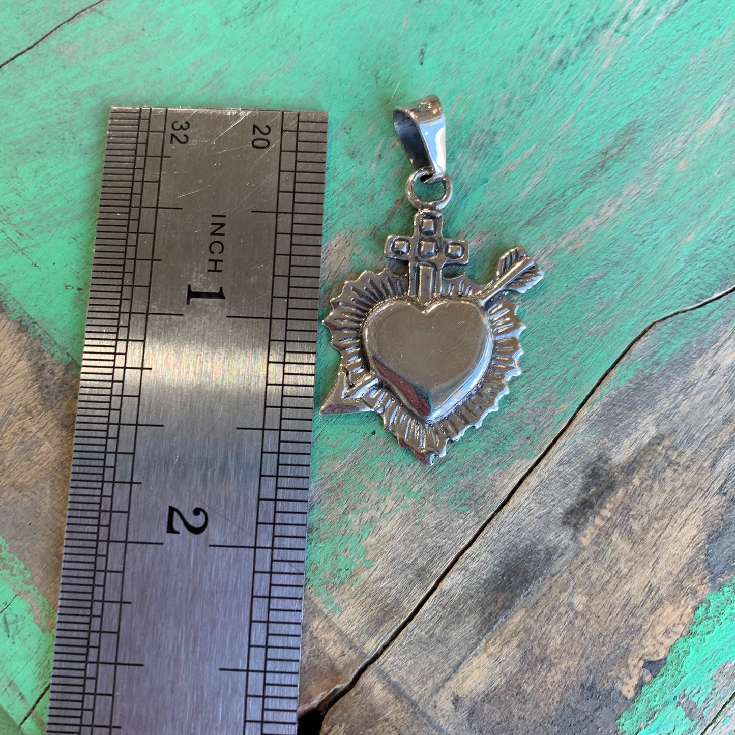 Sterling Silver Sacred Heart with Arrow