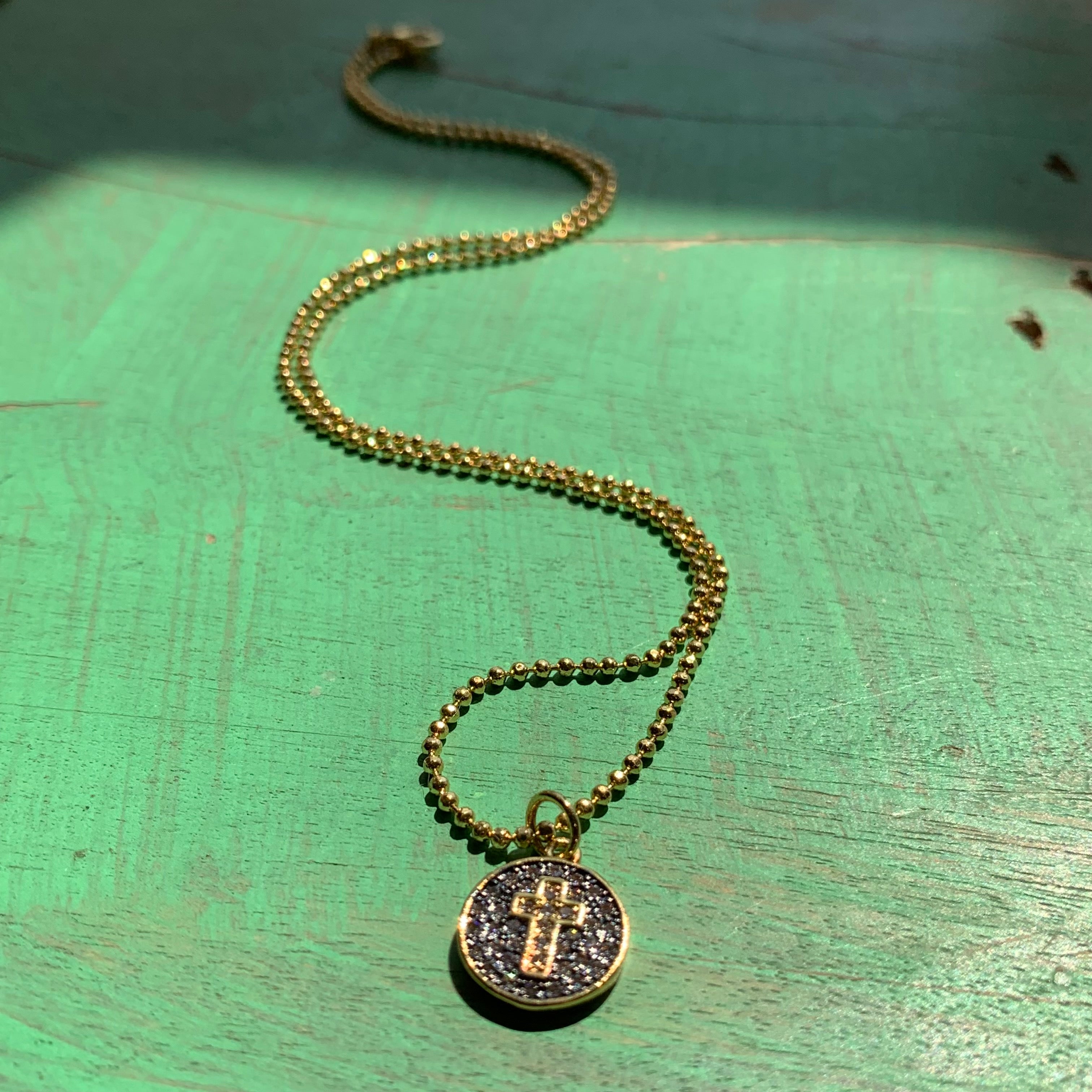 Pave Cross Faith Necklace and Earrings