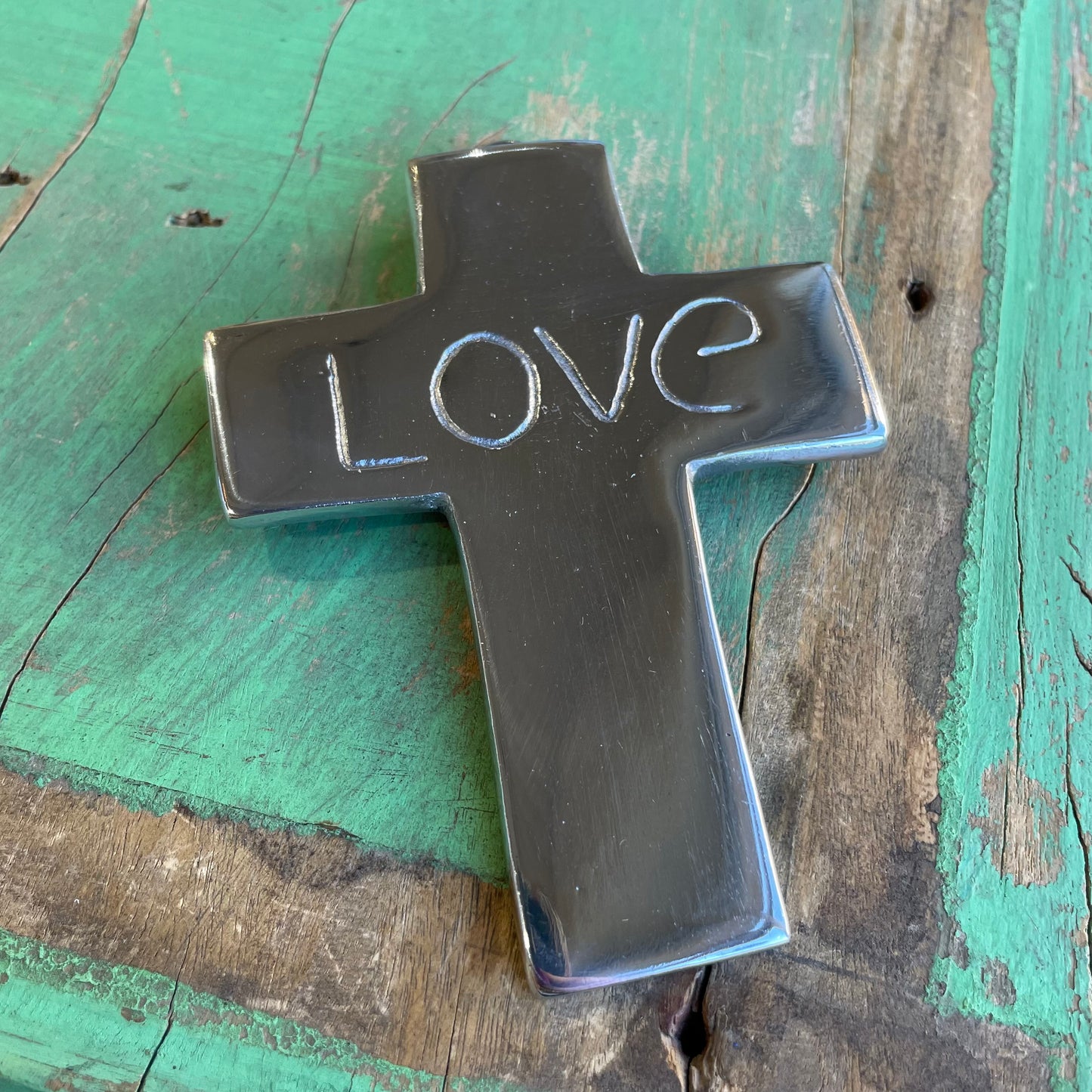 Faith, Hope, Love Pewter Crosses