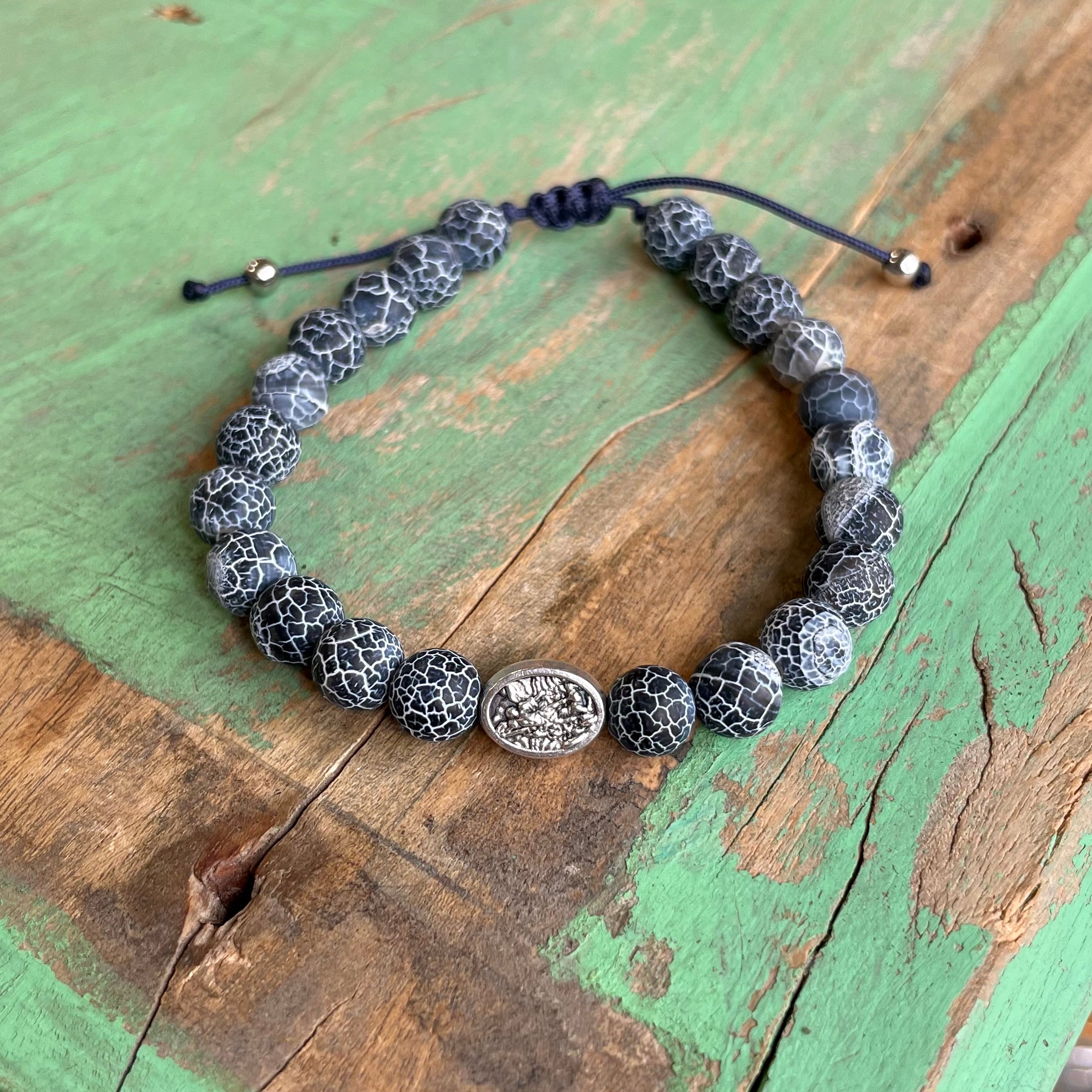 St Michael Adjustable Agate Bracelet