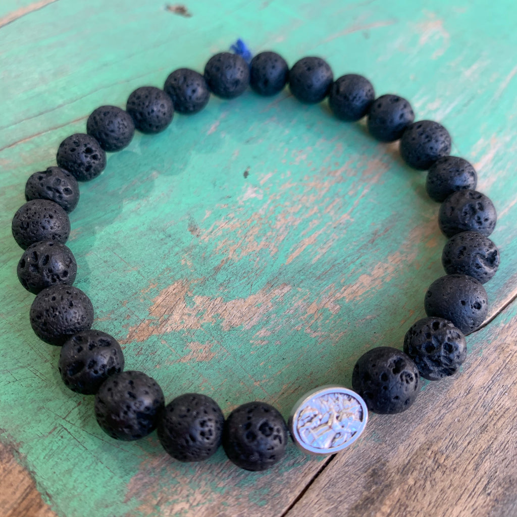 St Michael Black Lava Bracelet