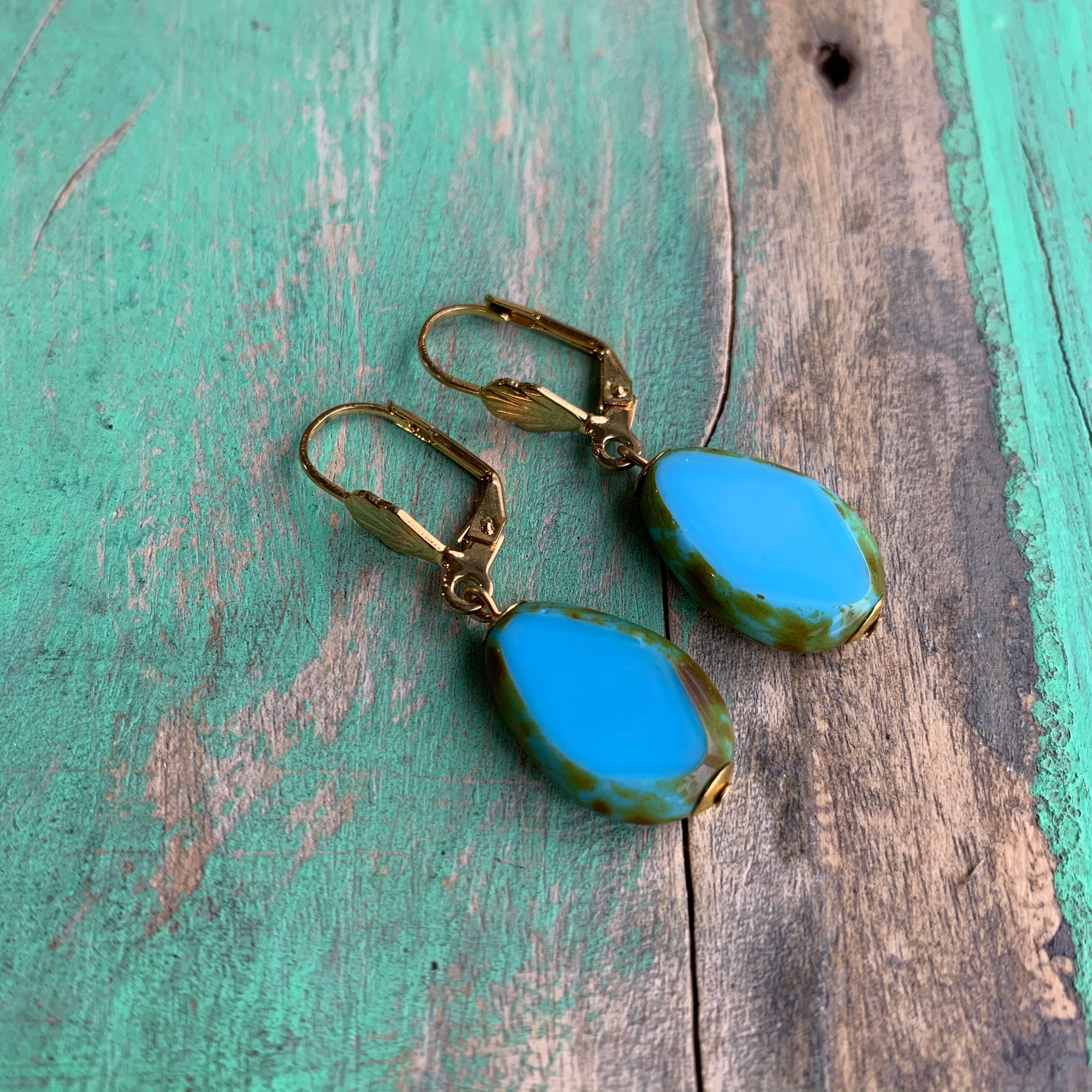 Turquoise and Gold Tree of Life Necklace, Bracelet or Earrings