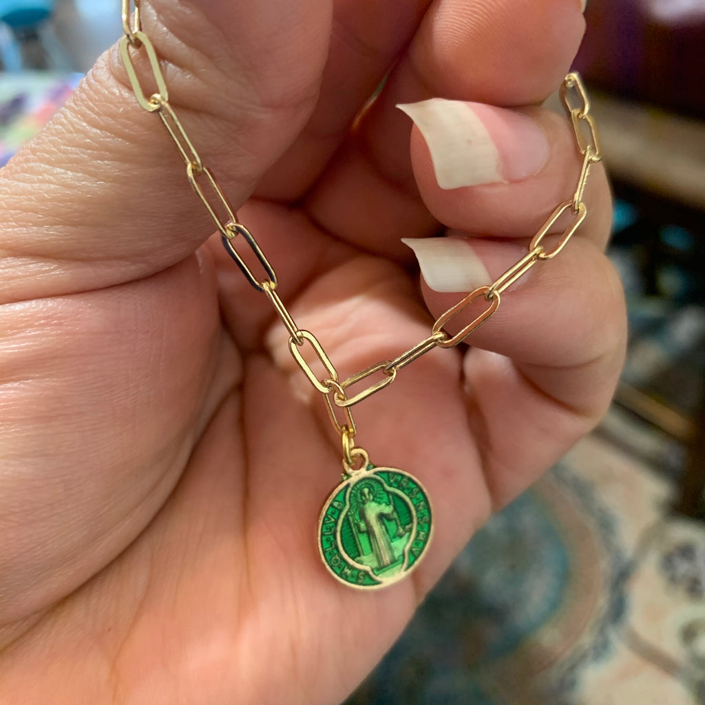 Enamel St Benedict Earrings and Bracelets