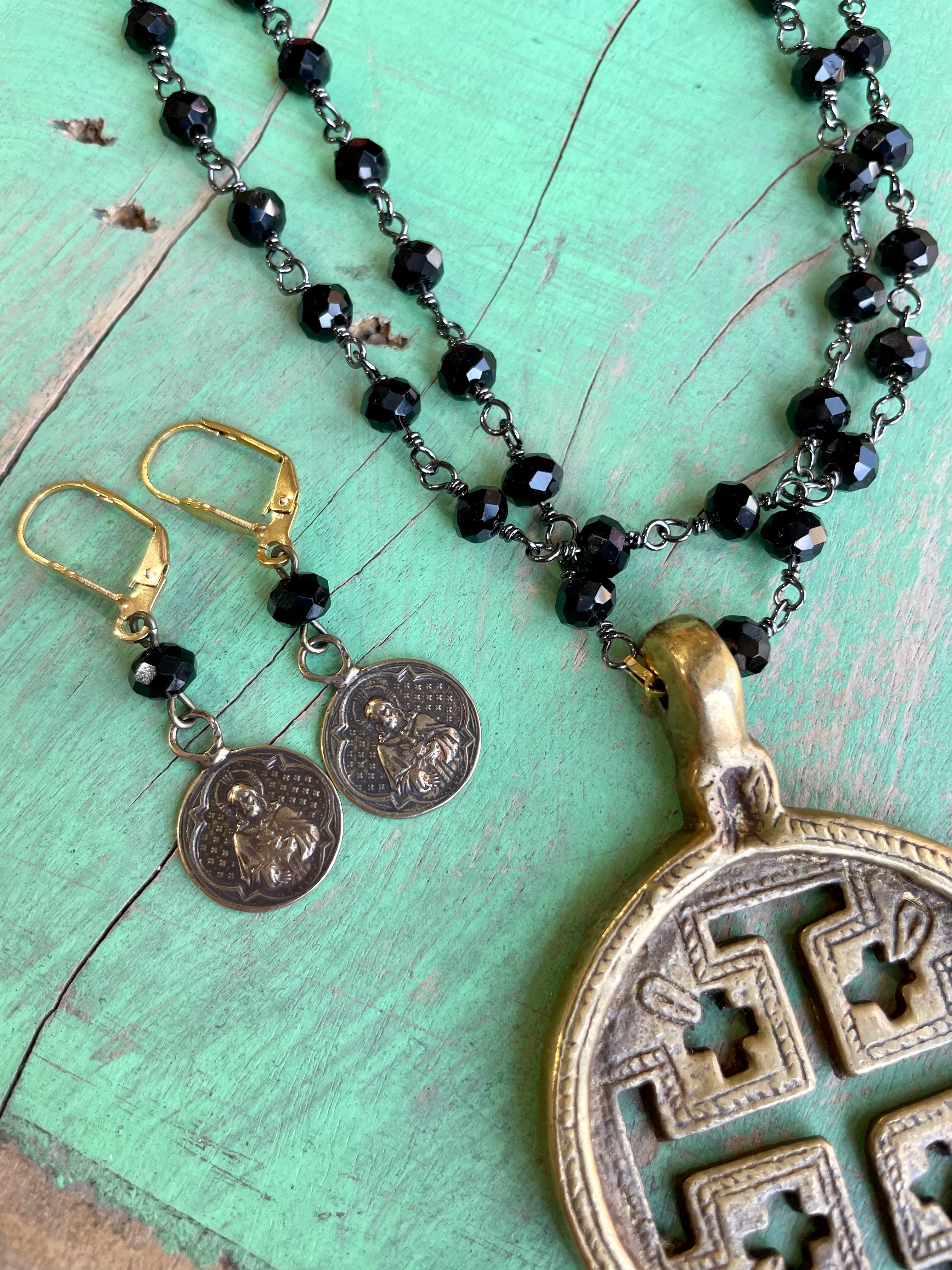 Brass Jerusalem Cross Necklace