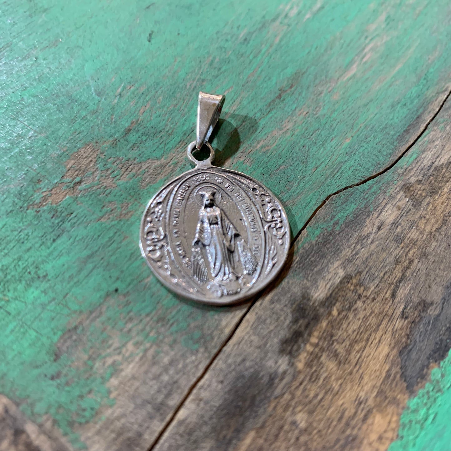 Round Miraculous Medal Sterling Silver