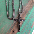Silver Stainless Steel Crucifix Necklace