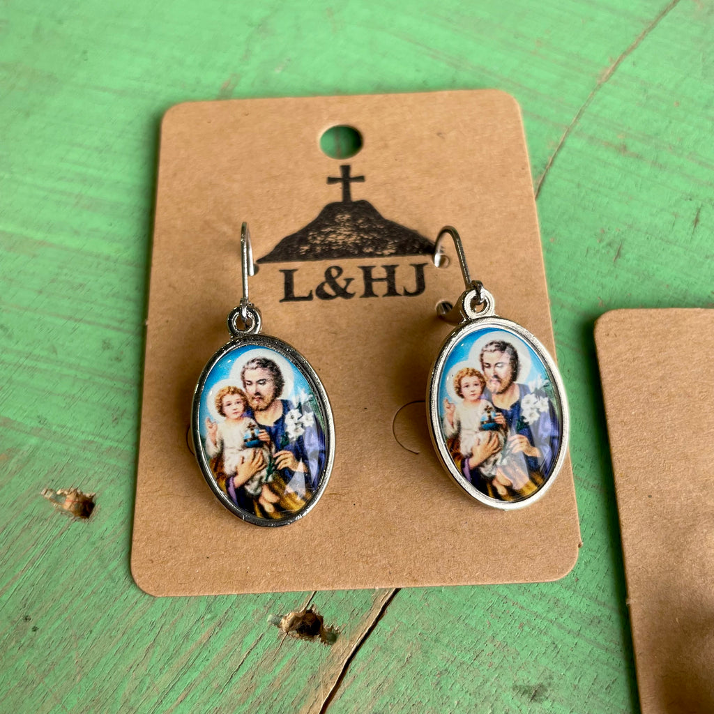 Enamel Saint Earrings