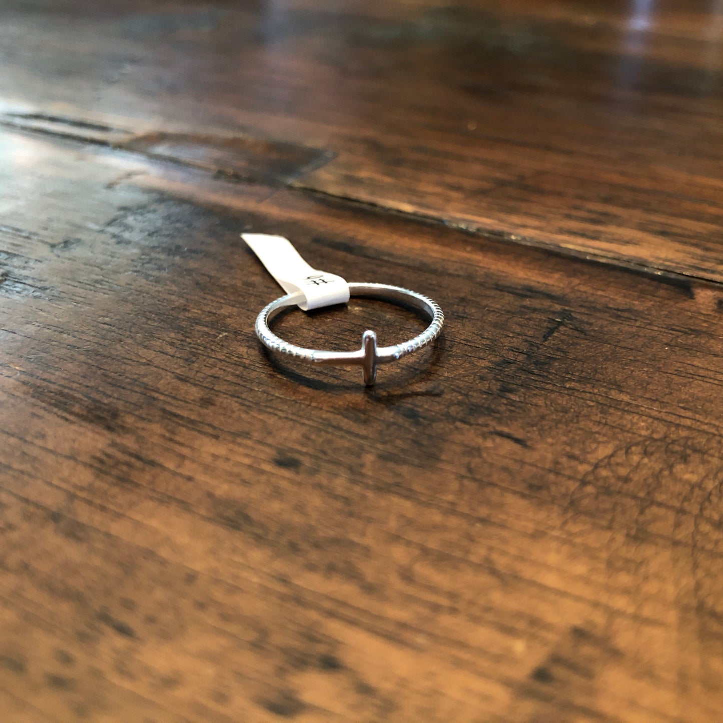 Silver Mini Side Cross Ring