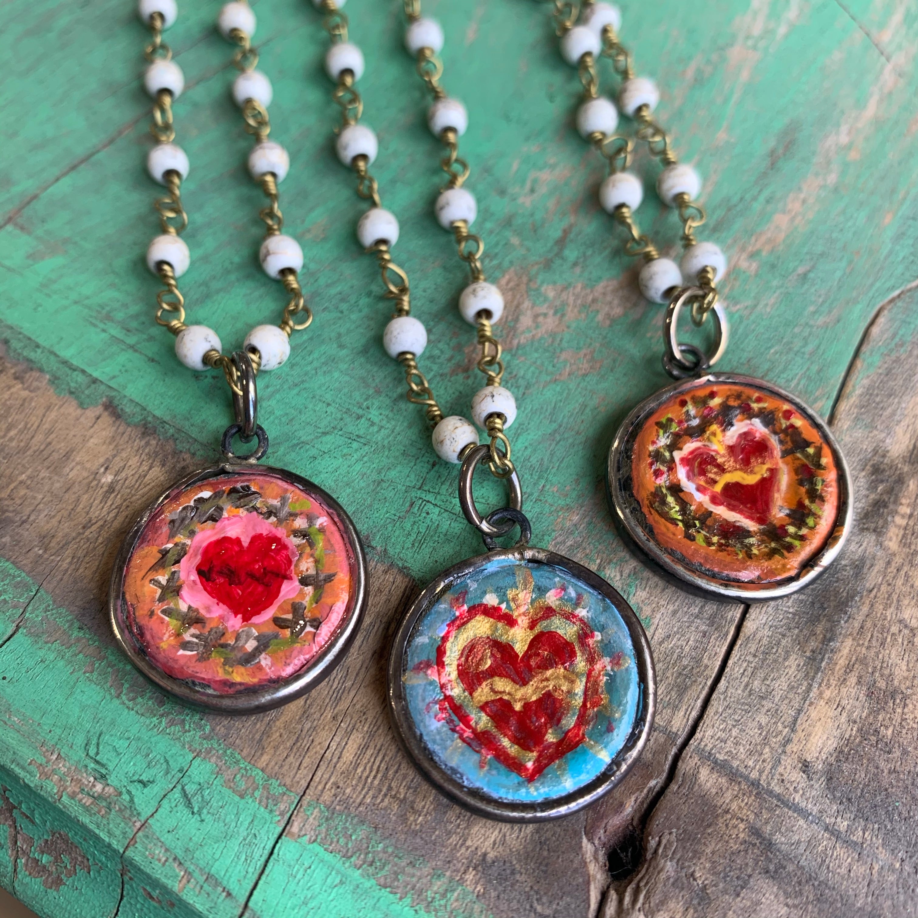 Lydia’s Round Sacred Heart Necklace