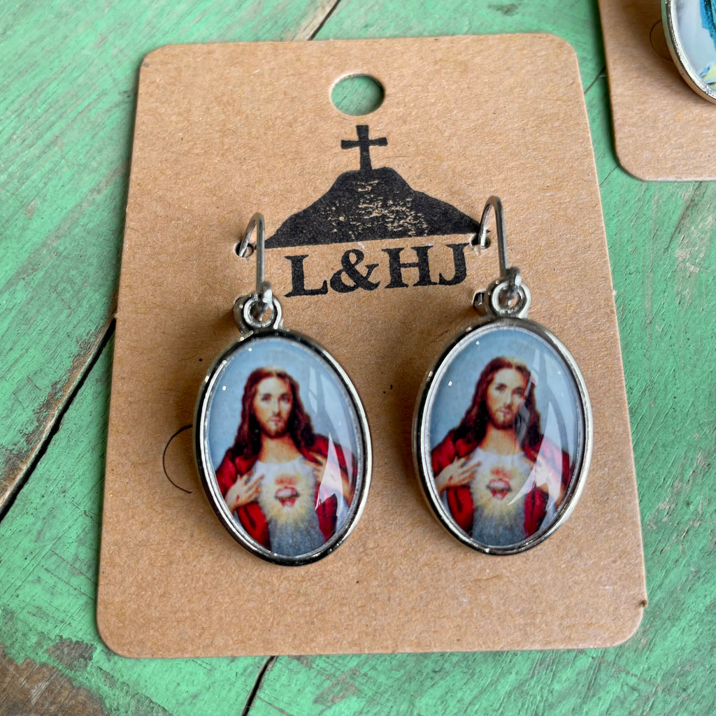 Enamel Saint Earrings