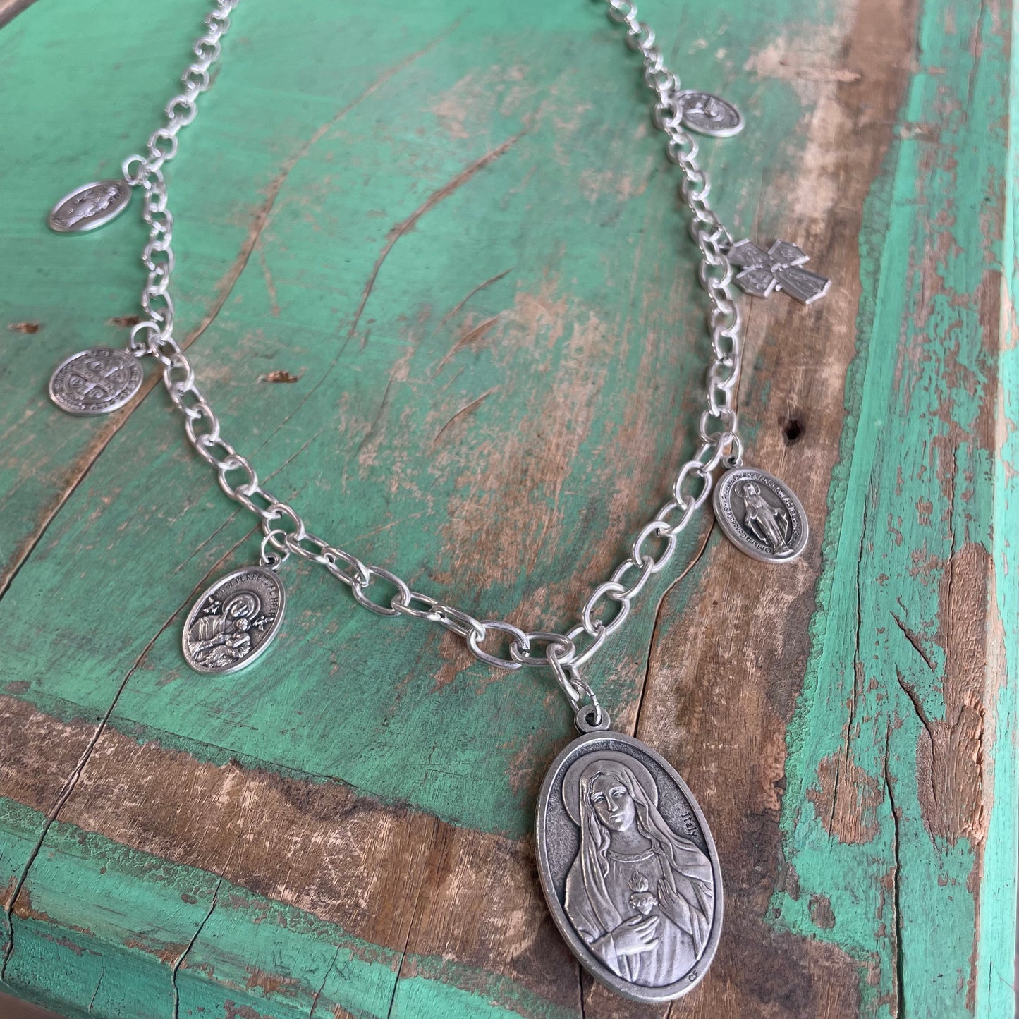 Long Saint Charm Necklace